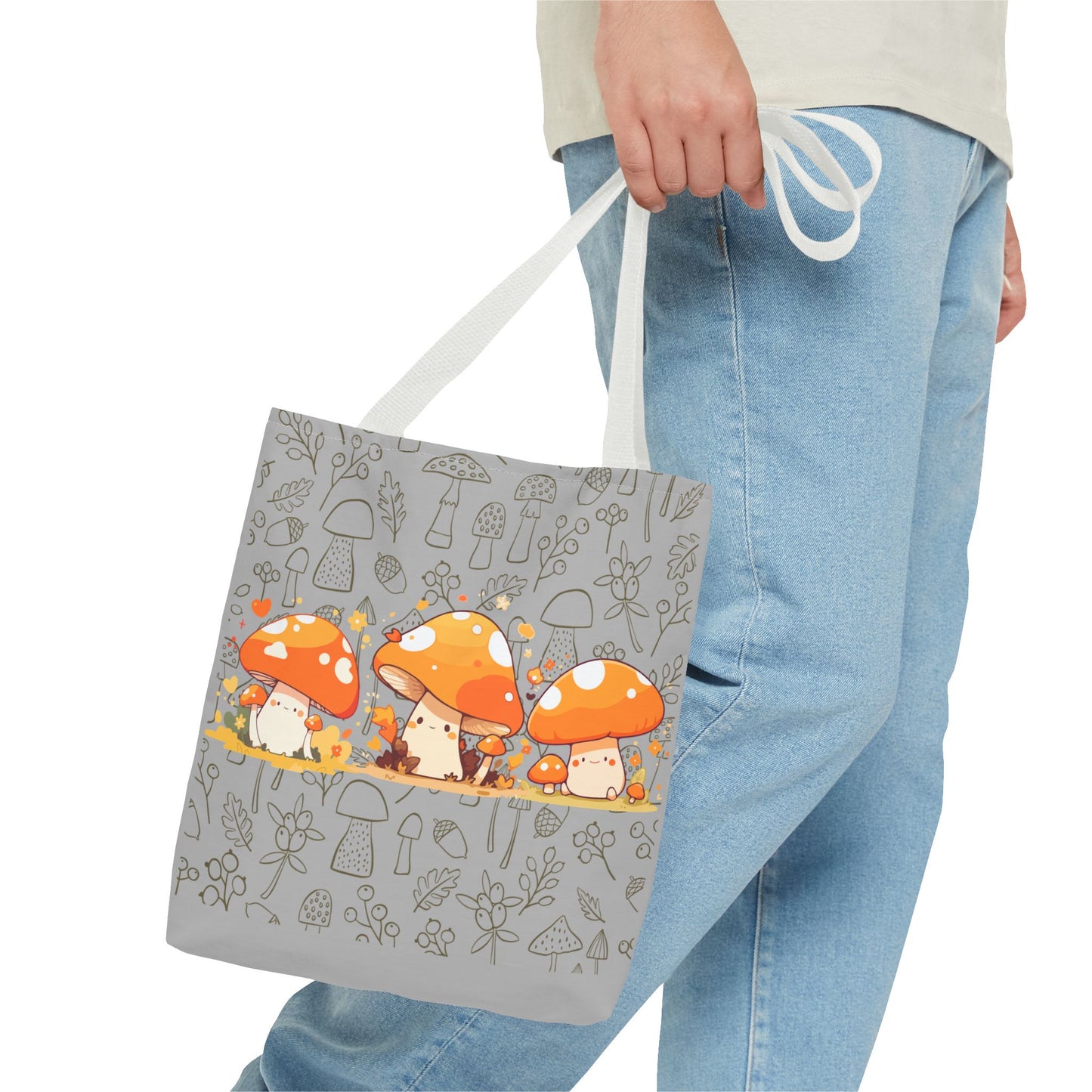 Cute Mushroom Tote Bag - Whimsical Nature Print for Eco-Friendly Style