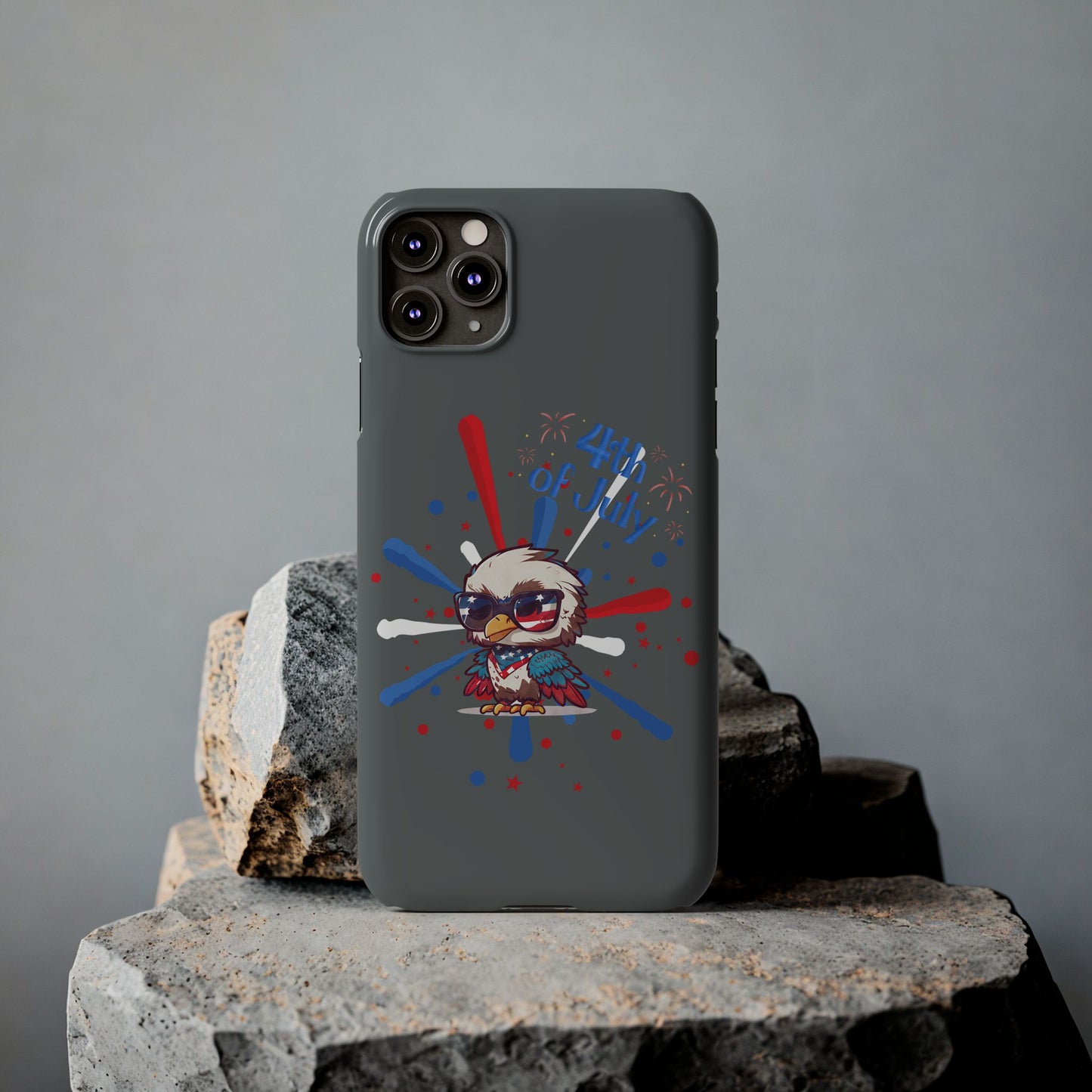 Patriotic Slim Phone Cases with Vector Owl Design | Fourth of July Phone Cover, USA Pride Phone Case, Holiday Gift, Trendy Phone Accessory