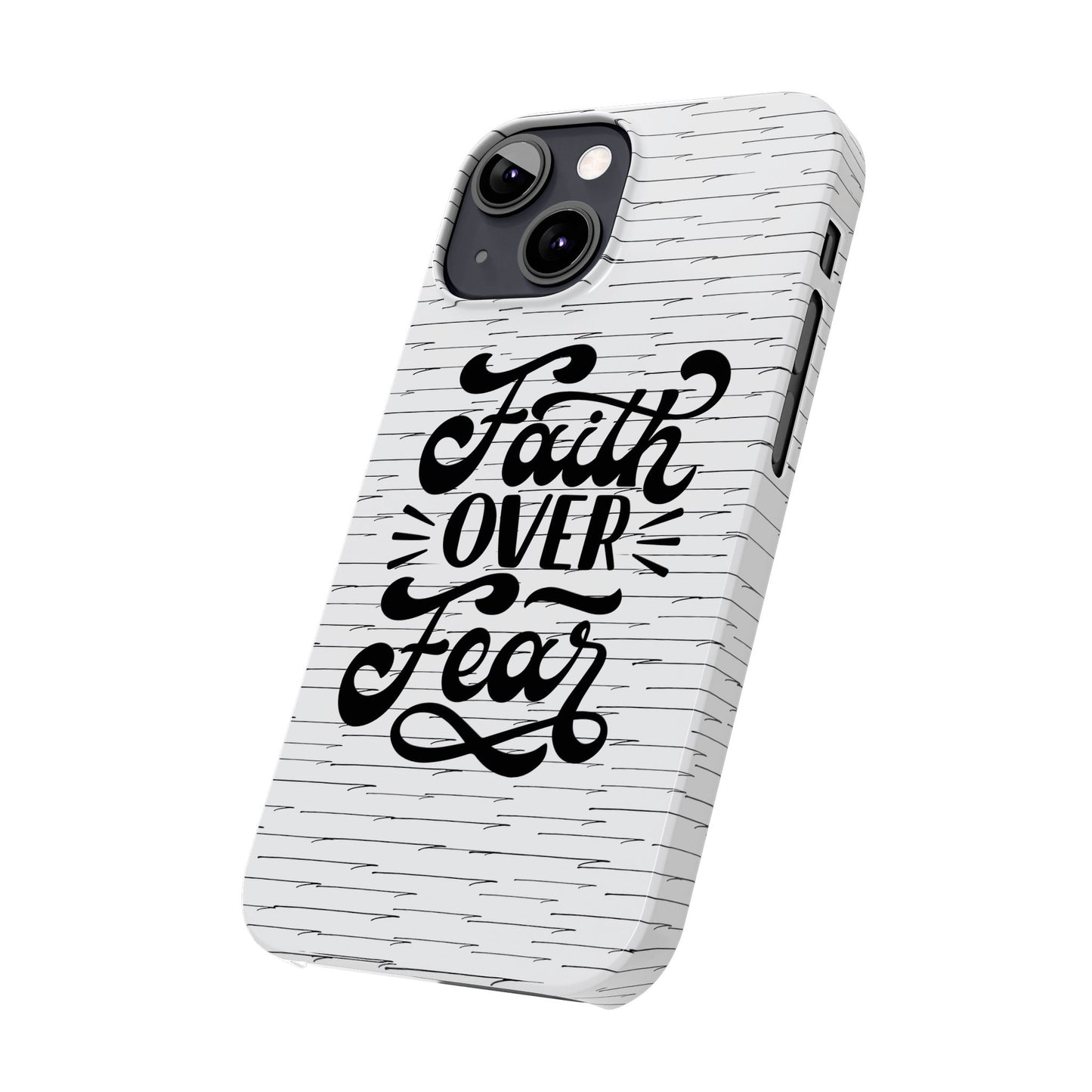 Inspirational Faith Over Fear Phone Case | Slim Case for iPhone & Samsung | Motivational Gift | Modern Design