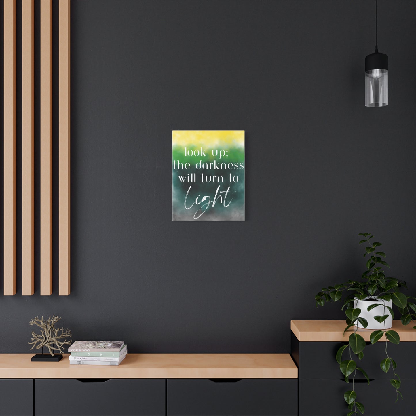 Inspirational Canvas Art: "Look Up; The Darkness Will Turn to Light" - Motivational Wall Decor