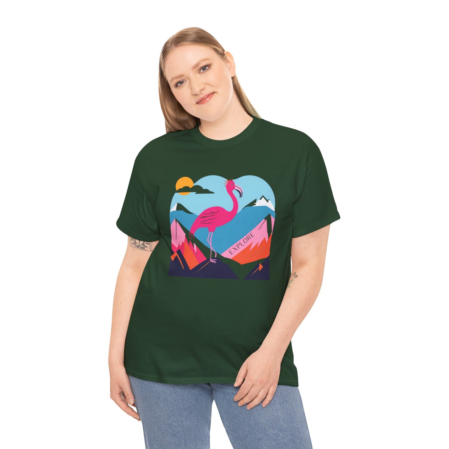 Flamingo Tee - Explore Flamingo Unisex Heavy Cotton Tee
