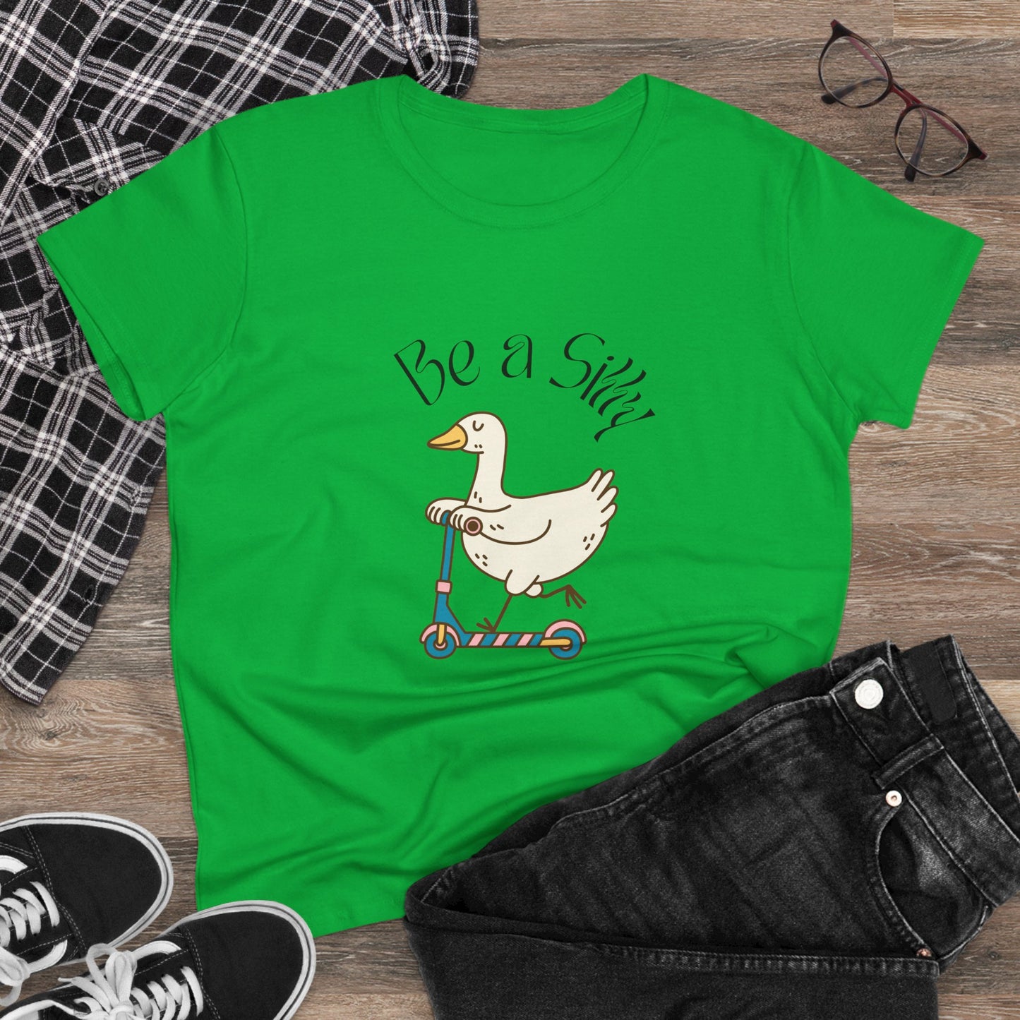 Be a Silly Goose Women's Midweight Cotton Tee shirt