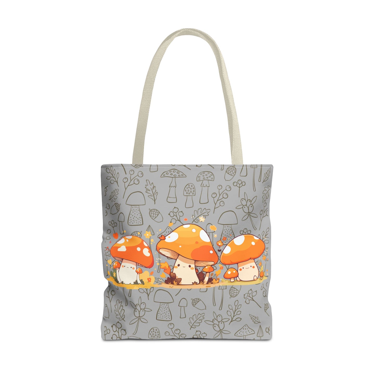 Cute Mushroom Tote Bag - Whimsical Nature Print for Eco-Friendly Style