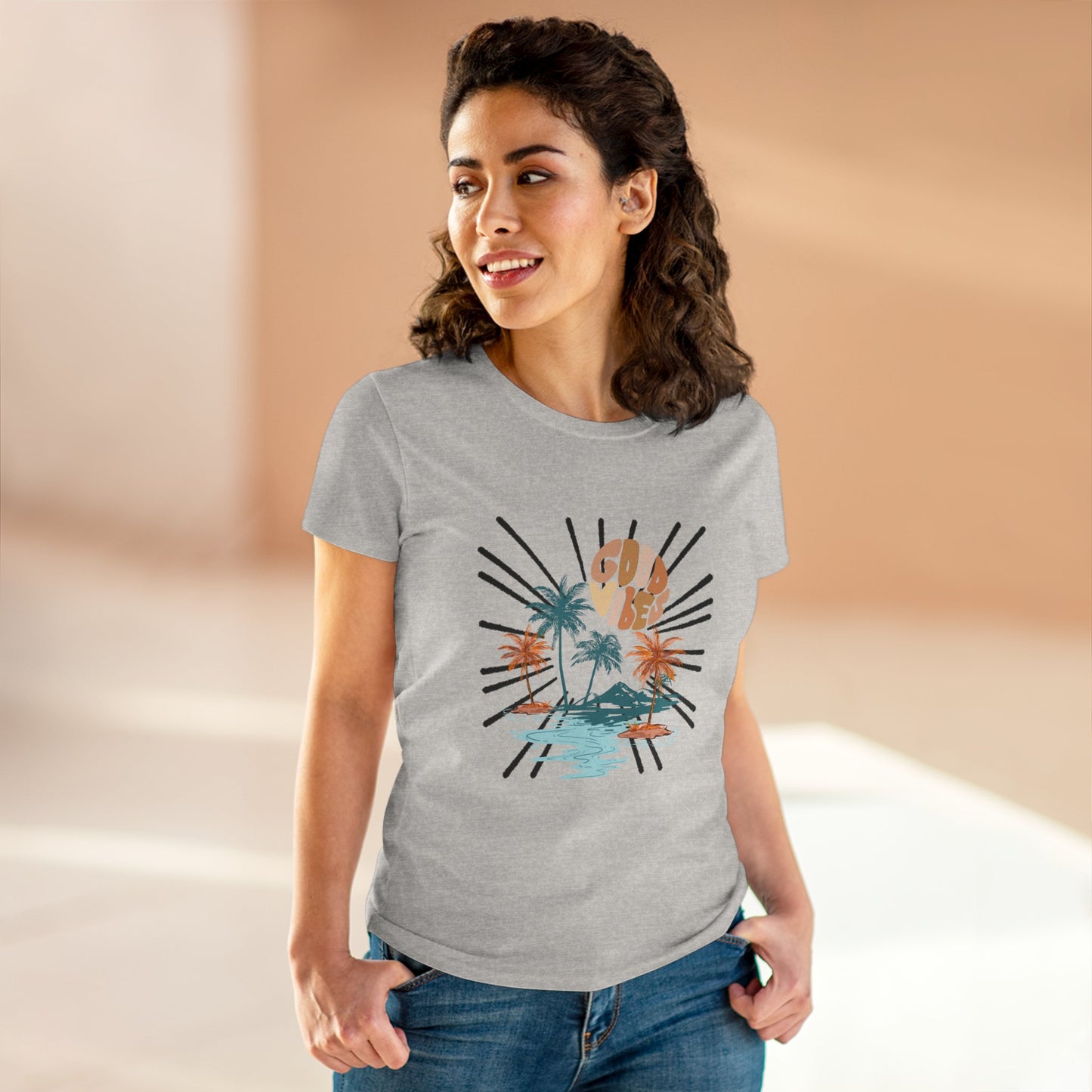 Gold Vibes Women's Cotton Tee - Casual Summer T-Shirt