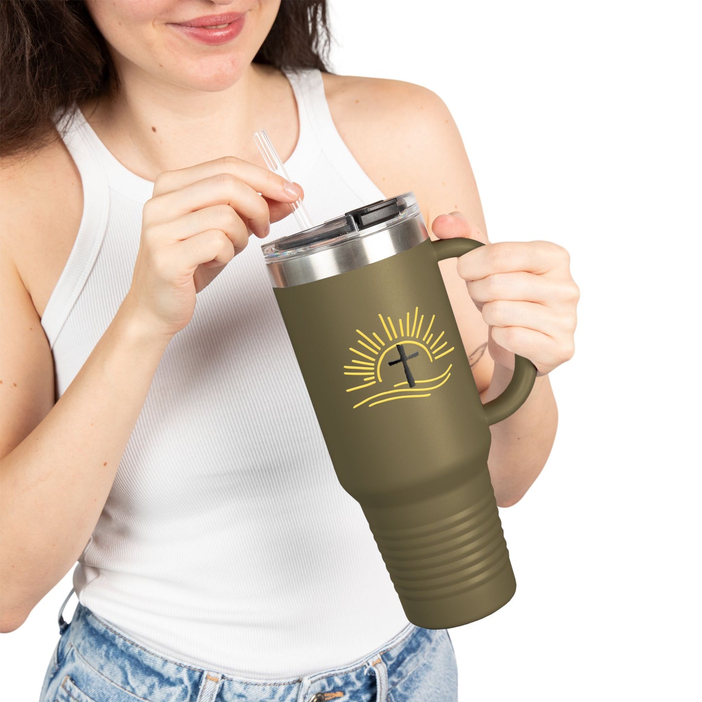 Faith-Inspired Insulated Travel Mug, 40oz | Christian Gift, Coffee Lover, Summer Picnics, Outdoor Adventures, Inspirational Quote