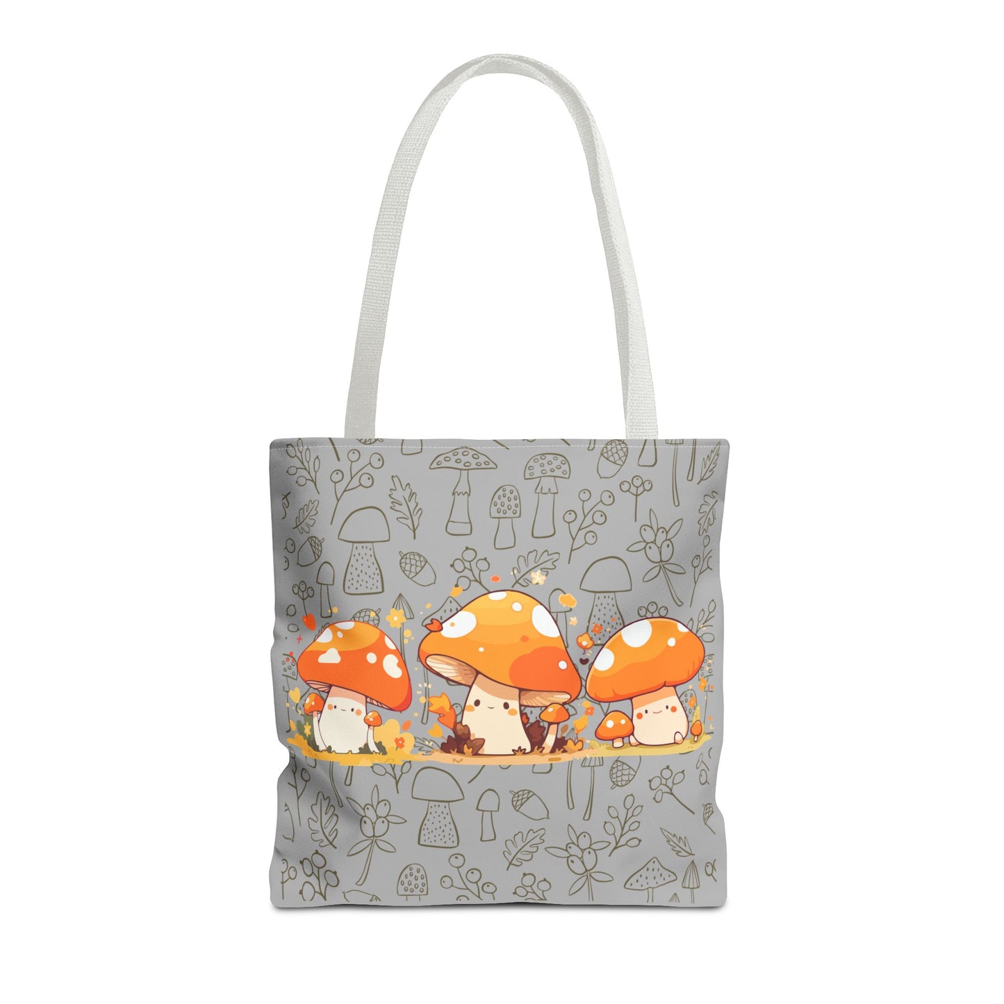 Cute Mushroom Tote Bag - Whimsical Nature Print for Eco-Friendly Style