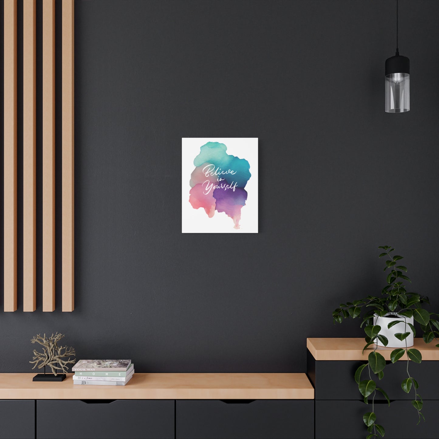 Inspirational Canvas Art - "Believe in Yourself" - Stretched Matte Wall Decor