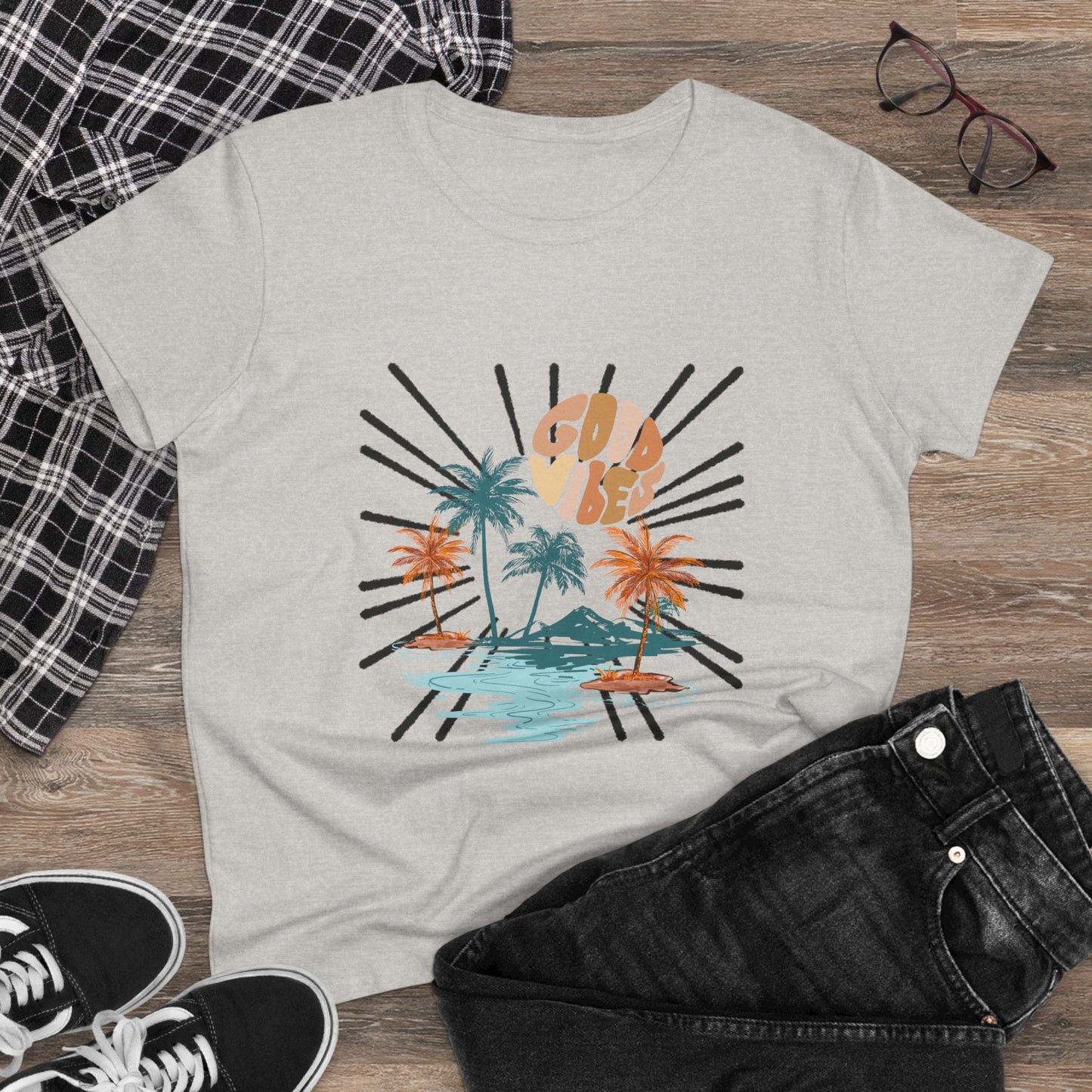 Gold Vibes Women's Cotton Tee - Casual Summer T-Shirt