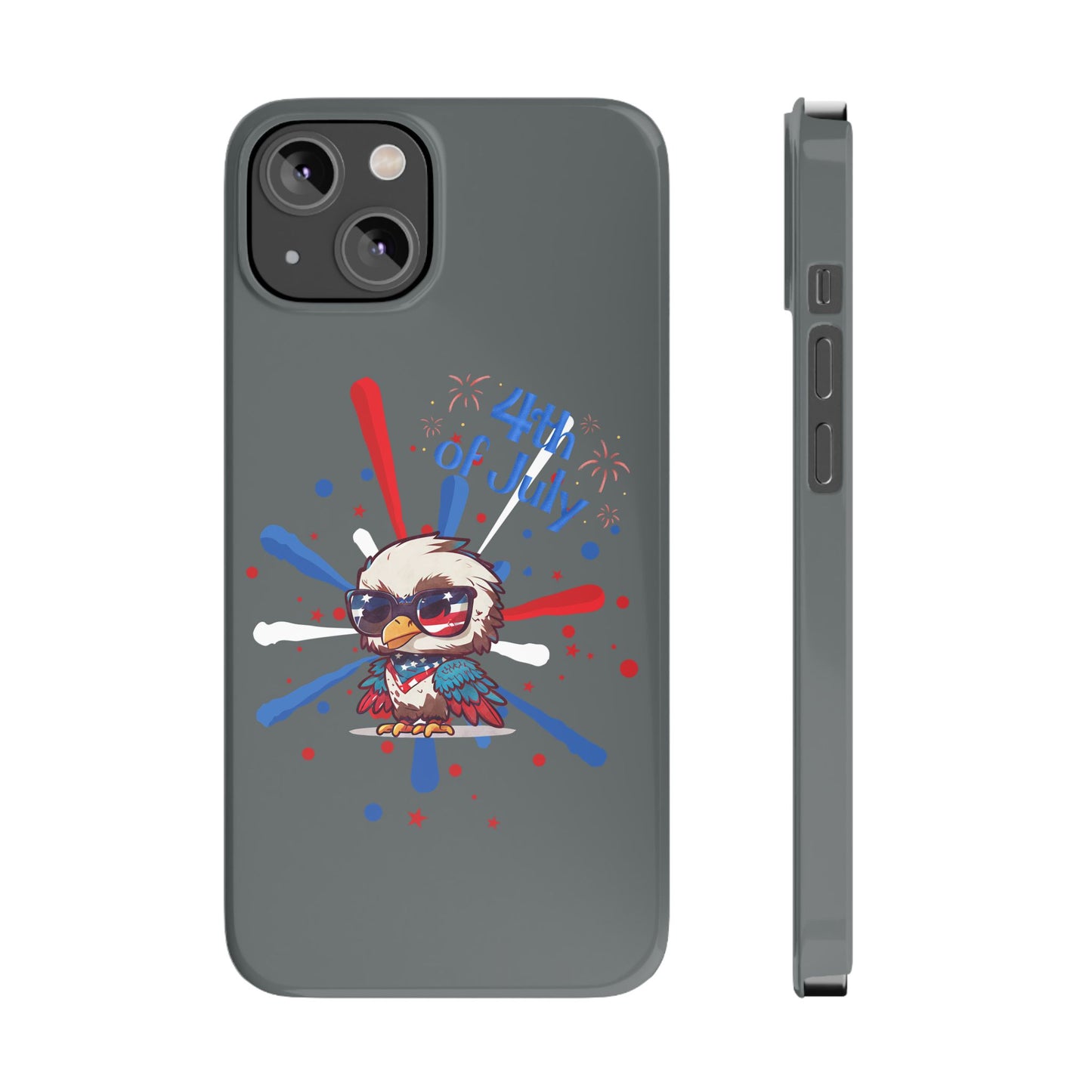 Patriotic Slim Phone Cases with Vector Owl Design | Fourth of July Phone Cover, USA Pride Phone Case, Holiday Gift, Trendy Phone Accessory