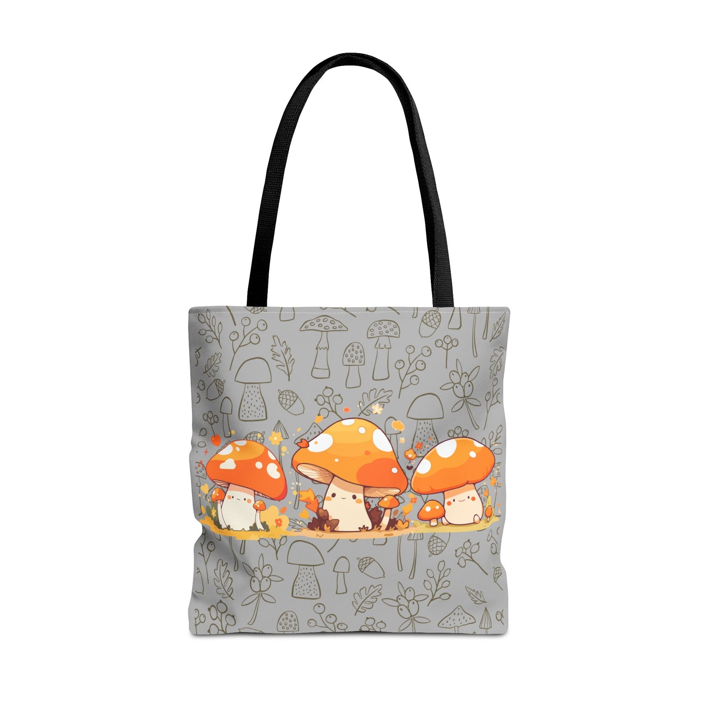 Cute Mushroom Tote Bag - Whimsical Nature Print for Eco-Friendly Style