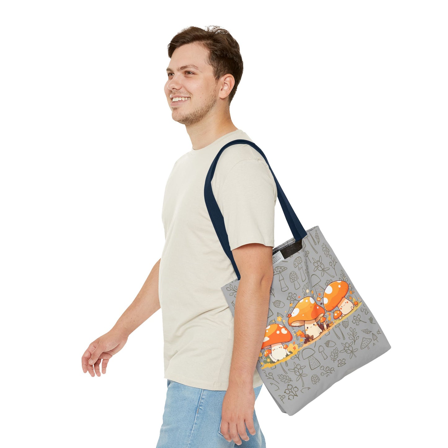 Cute Mushroom Tote Bag - Whimsical Nature Print for Eco-Friendly Style
