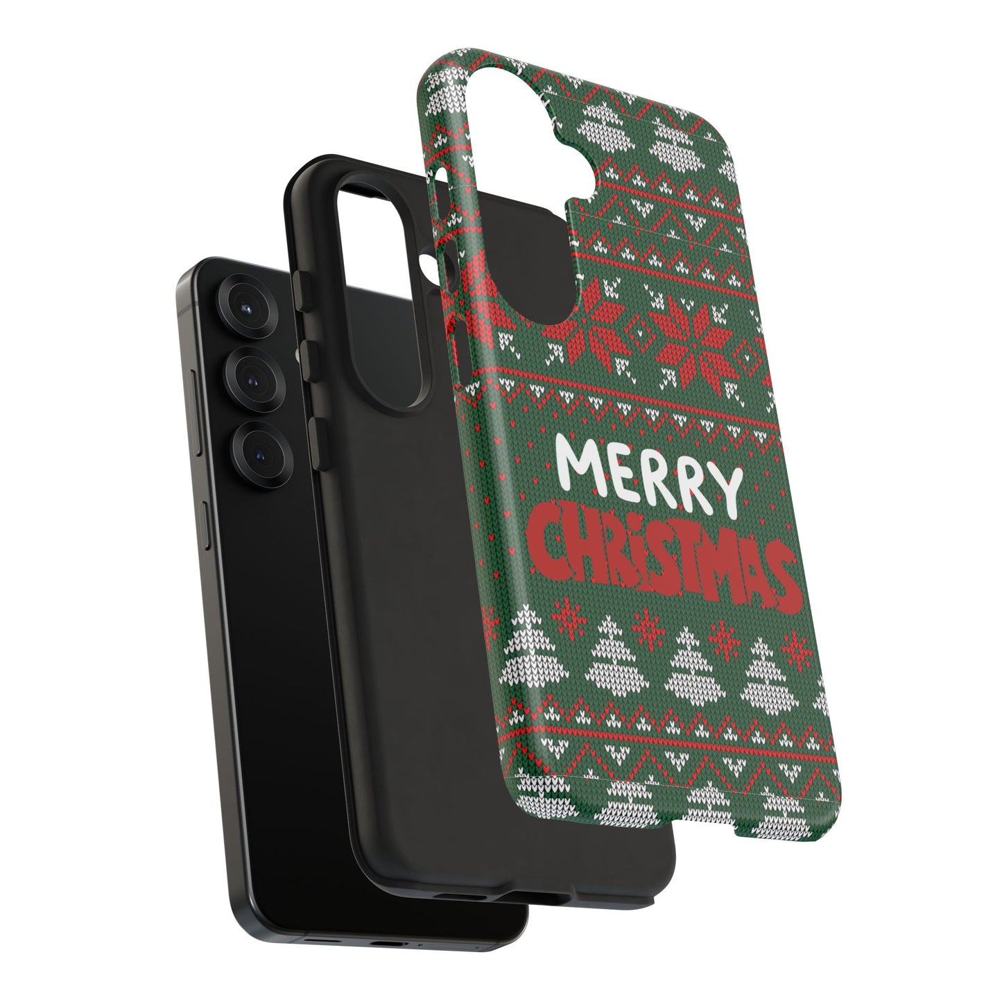 Merry Christmas Phone Case - Festive Green Ugly Sweater Design