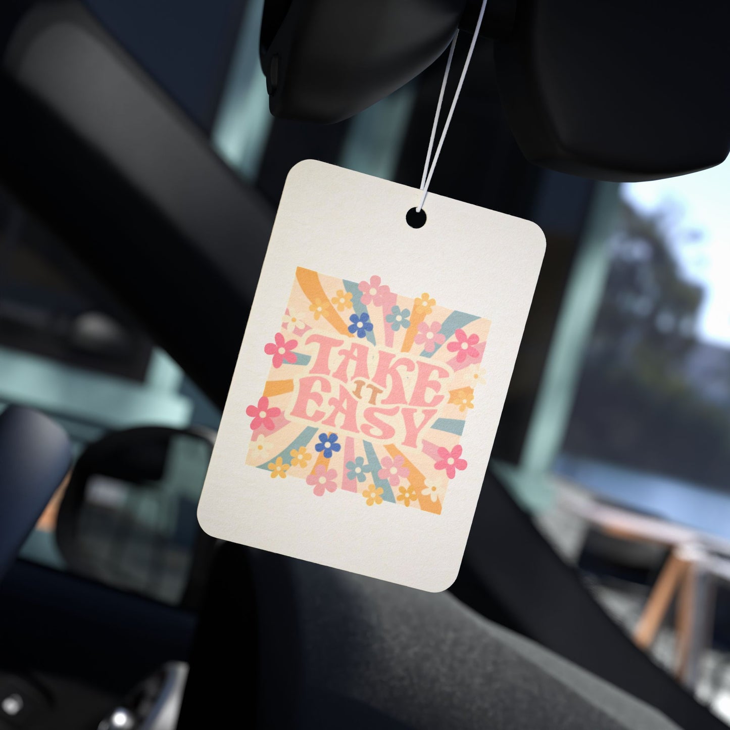 Take It Easy Floral Car Air Freshener - Relaxing Aromatherapy for Road Trips