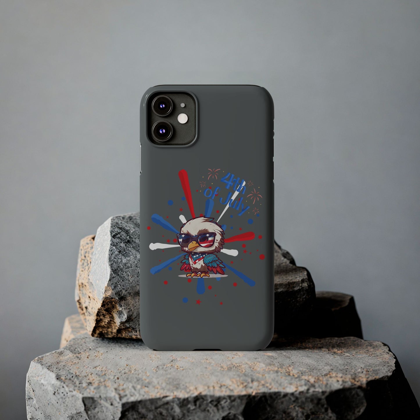 Patriotic Slim Phone Cases with Vector Owl Design | Fourth of July Phone Cover, USA Pride Phone Case, Holiday Gift, Trendy Phone Accessory