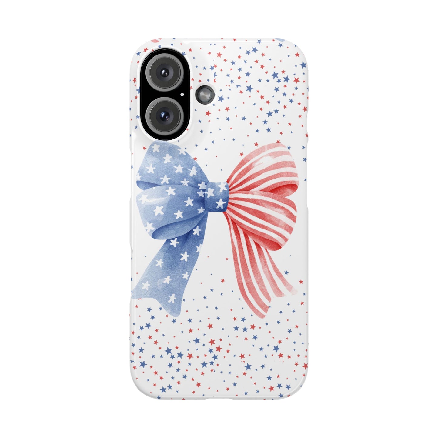 Patriotic Slim Phone Cases with Bow Design, Cute Phone Covers, Summer Accessories, Fourth of July Gift, Trendy Tech