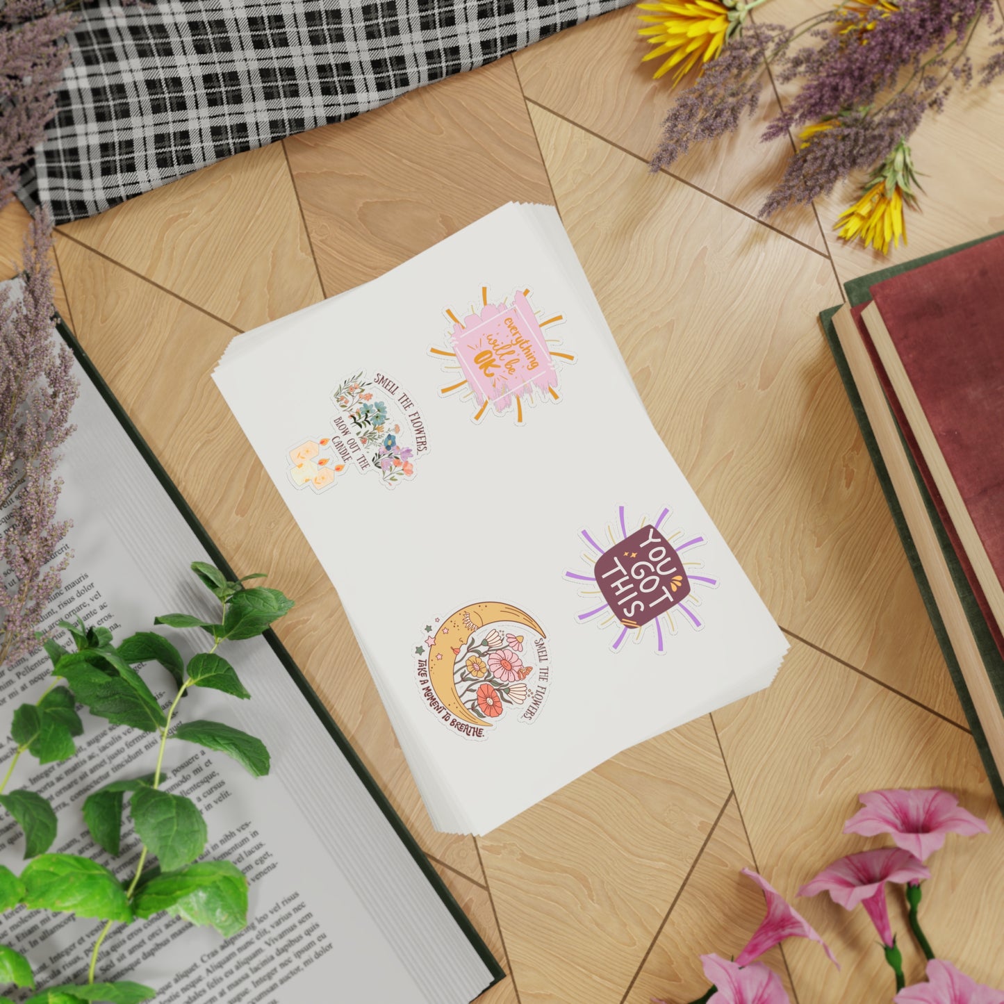 Positive affirmation sticker sheet, 10pcs