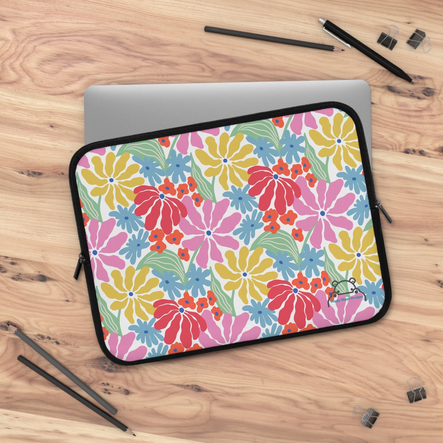 Floral Laptop Sleeve with Colorful Design