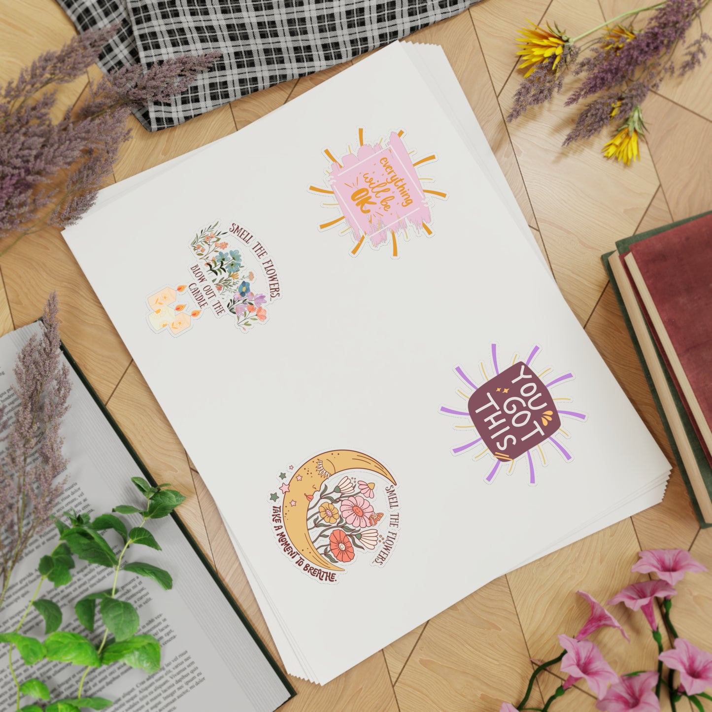 Positive affirmation sticker sheet, 10pcs