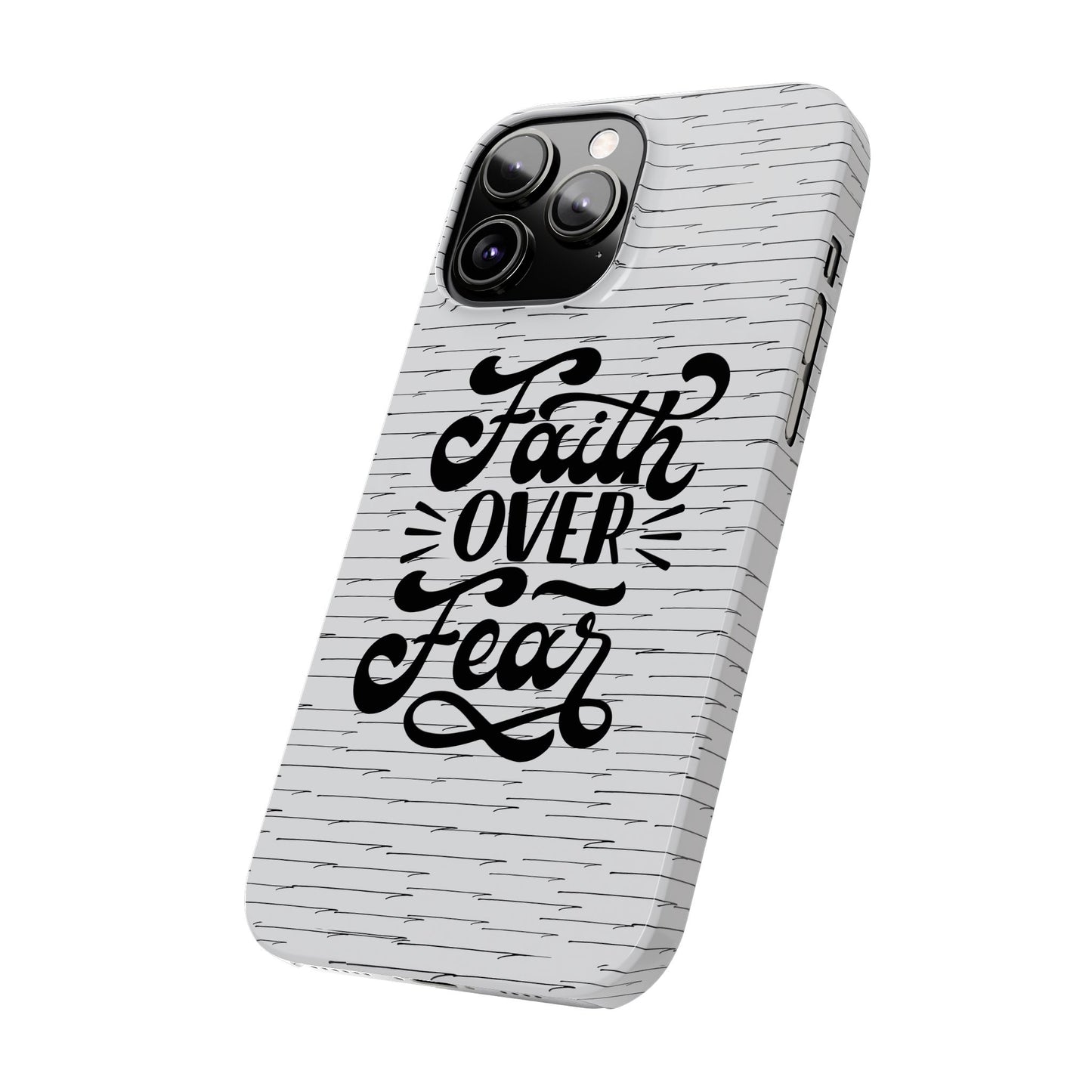 Inspirational Faith Over Fear Phone Case | Slim Case for iPhone & Samsung | Motivational Gift | Modern Design