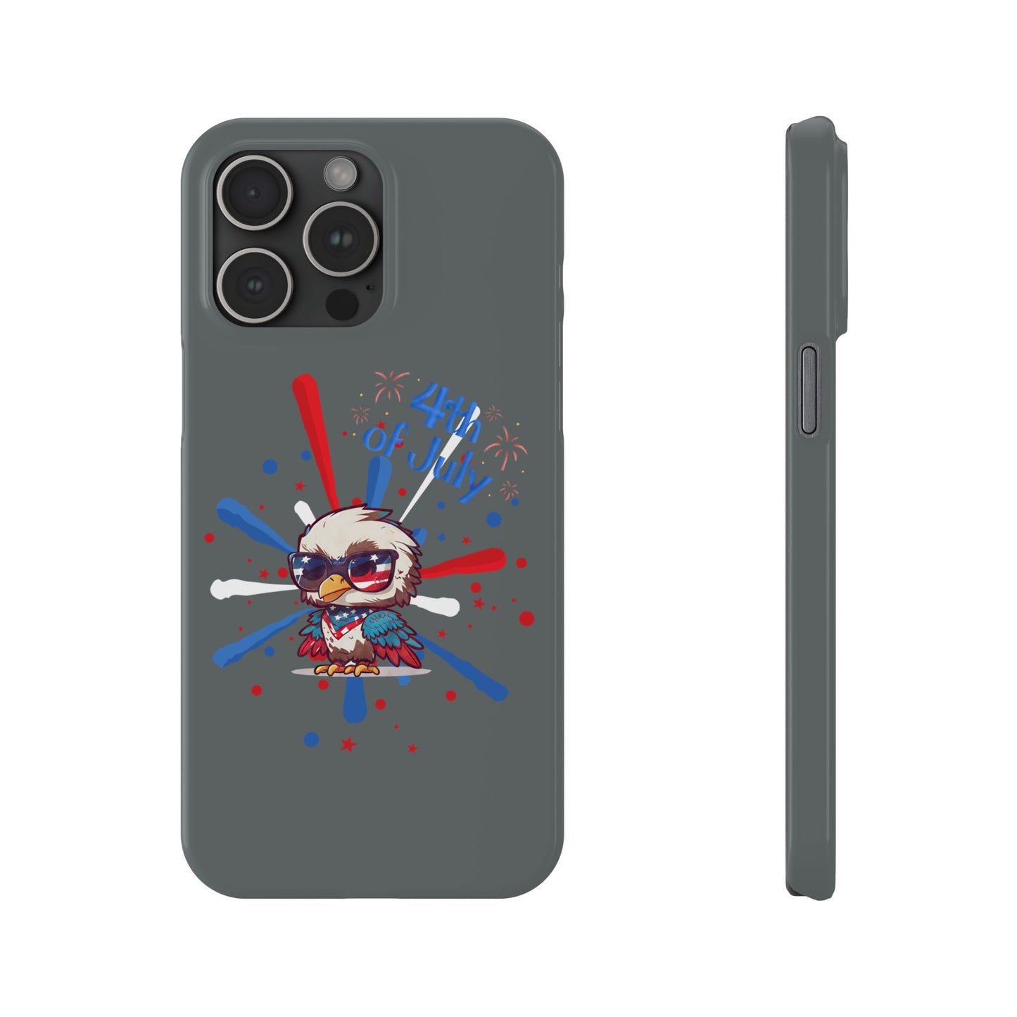 Patriotic Slim Phone Cases with Vector Owl Design | Fourth of July Phone Cover, USA Pride Phone Case, Holiday Gift, Trendy Phone Accessory
