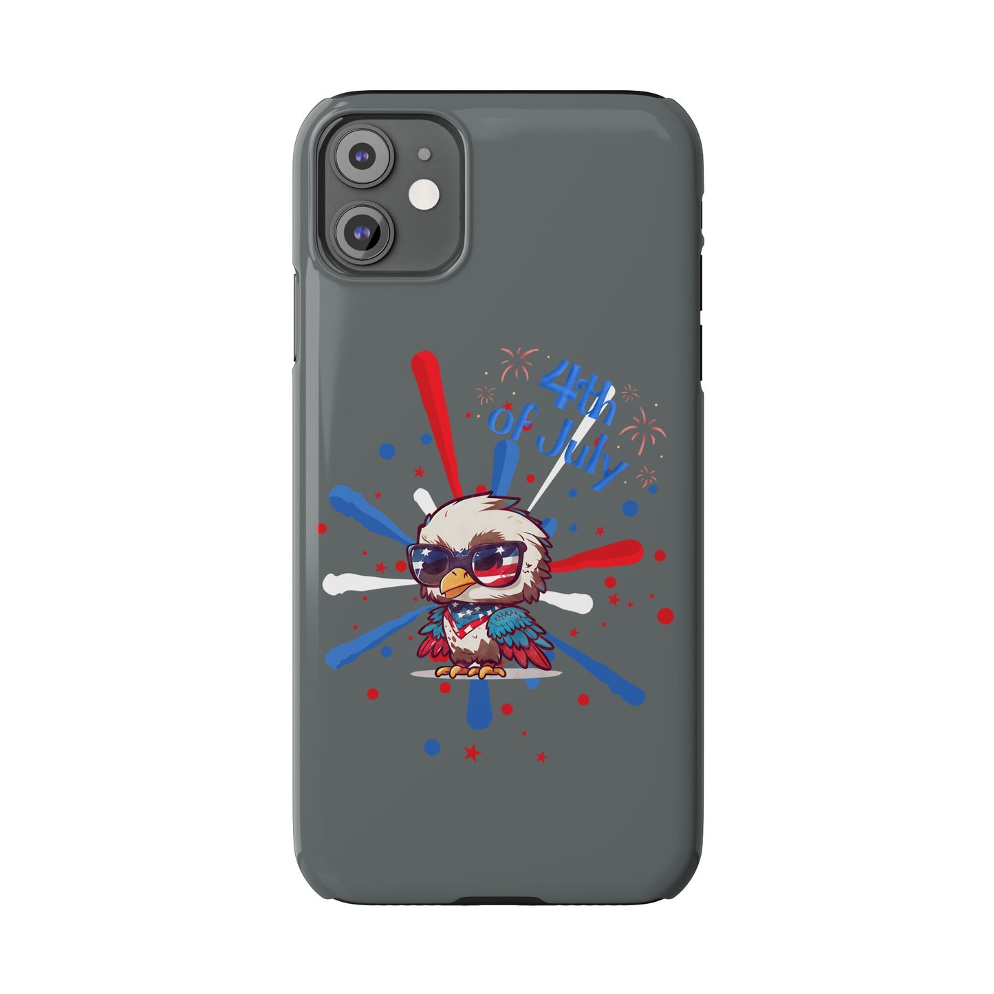 Patriotic Slim Phone Cases with Vector Owl Design | Fourth of July Phone Cover, USA Pride Phone Case, Holiday Gift, Trendy Phone Accessory