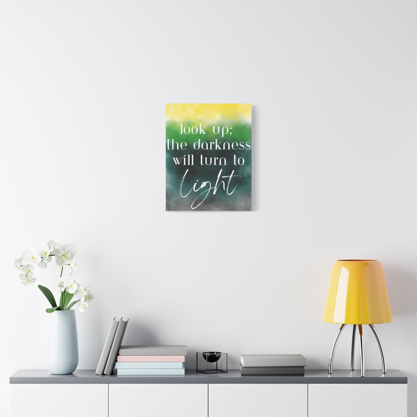 Inspirational Canvas Art: "Look Up; The Darkness Will Turn to Light" - Motivational Wall Decor