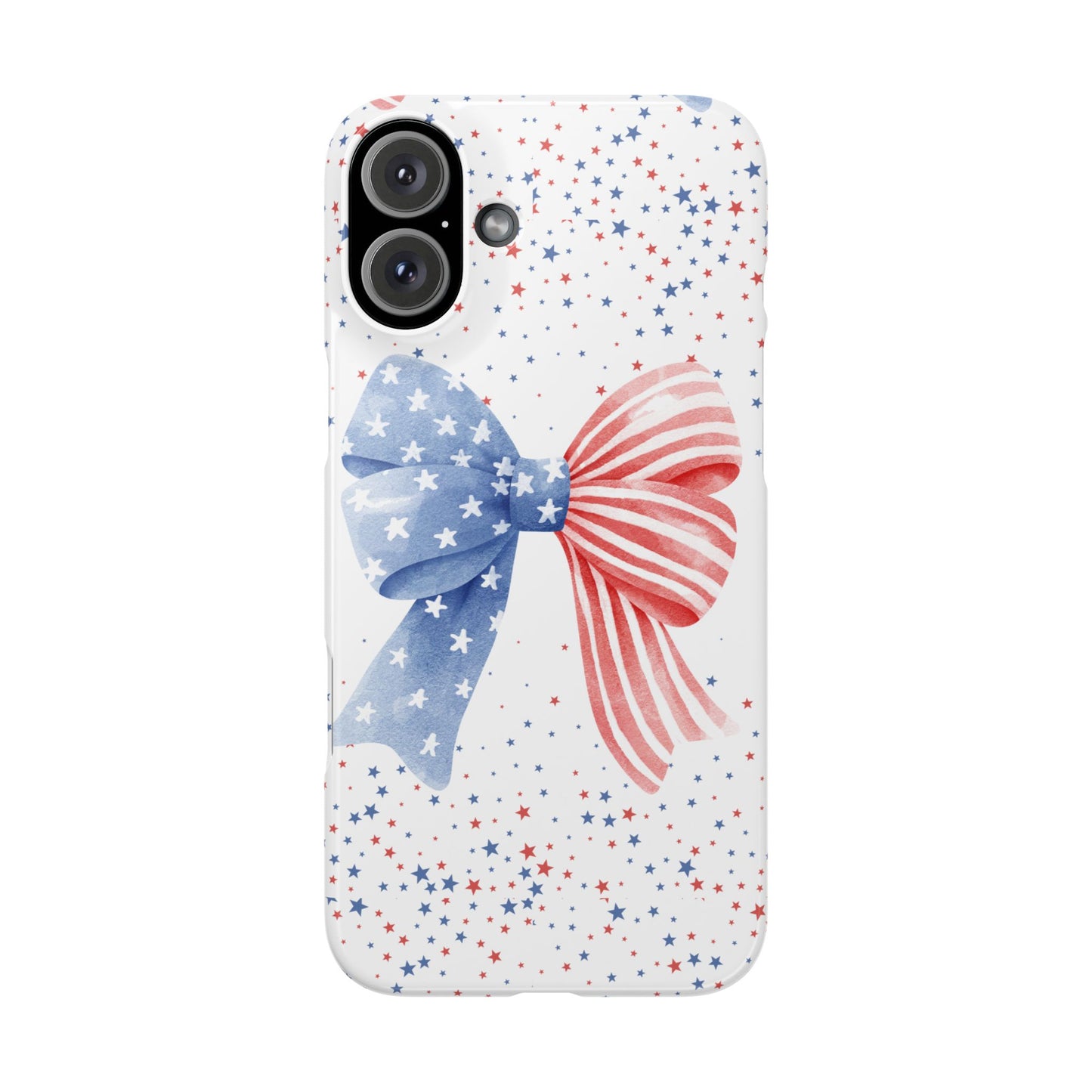 Patriotic Slim Phone Cases with Bow Design, Cute Phone Covers, Summer Accessories, Fourth of July Gift, Trendy Tech
