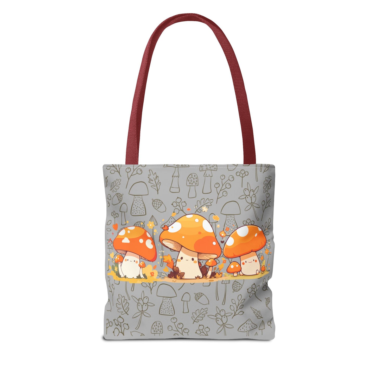 Cute Mushroom Tote Bag - Whimsical Nature Print for Eco-Friendly Style