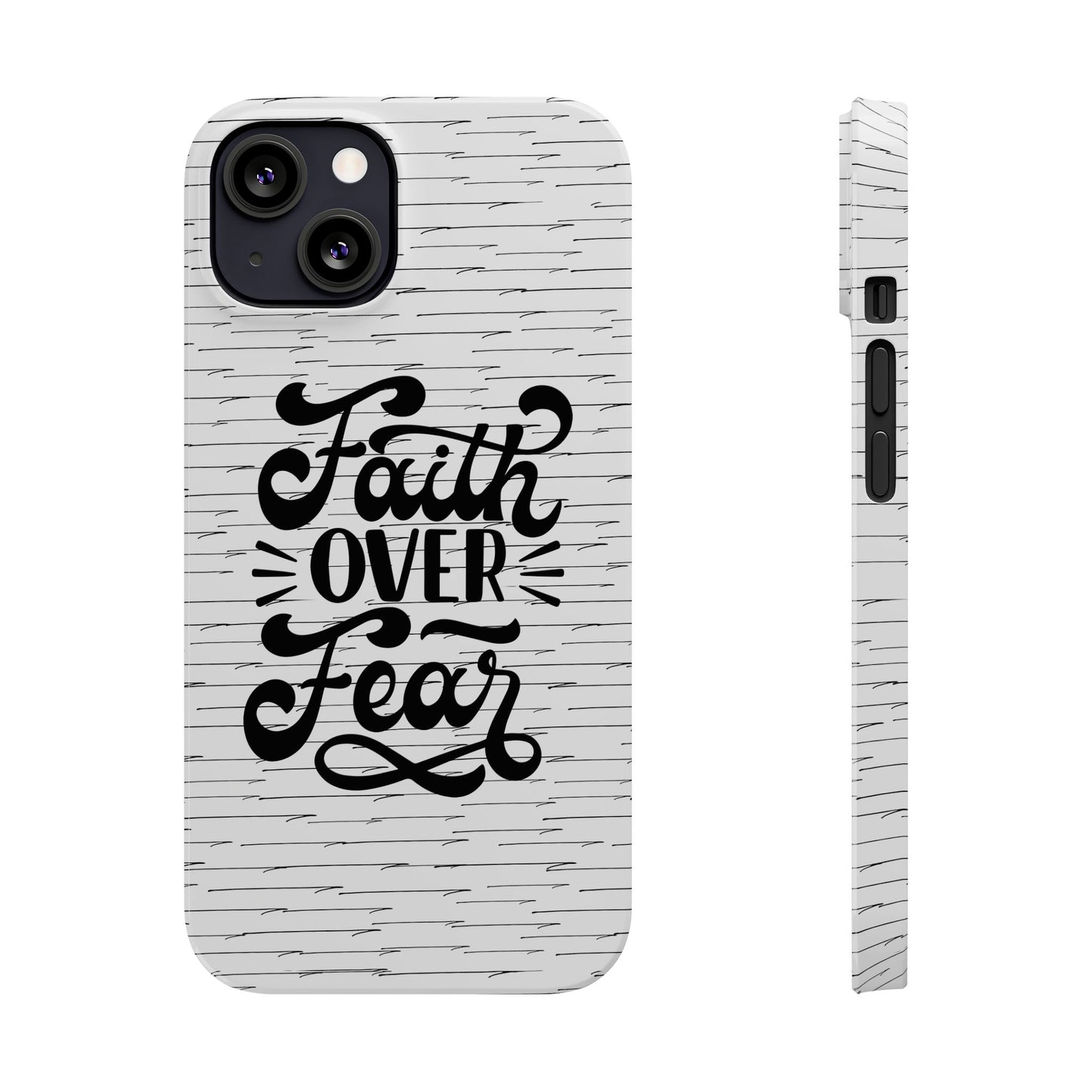 Inspirational Faith Over Fear Phone Case | Slim Case for iPhone & Samsung | Motivational Gift | Modern Design