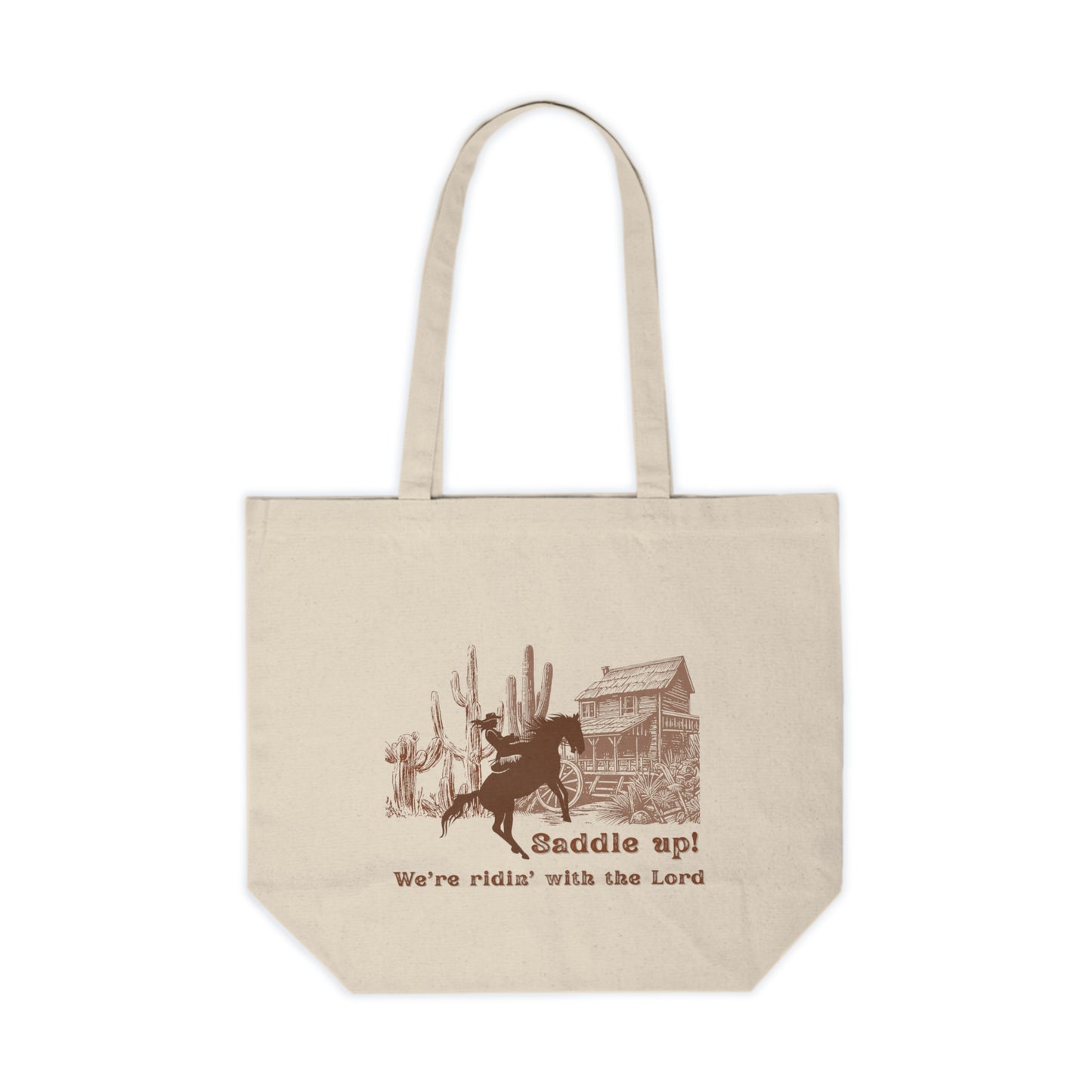 Western Inspirational Tote Bag, Saddle Up! Canvas Bag, Eco-Friendly Shopping Tote
