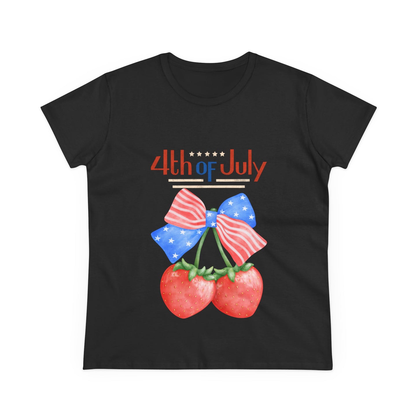 Patriotic Women's Tee for 4th of July, Cute Independence Day Shirt, Summer Celebration Top, Casual Cotton T-Shirt, Gift for Her