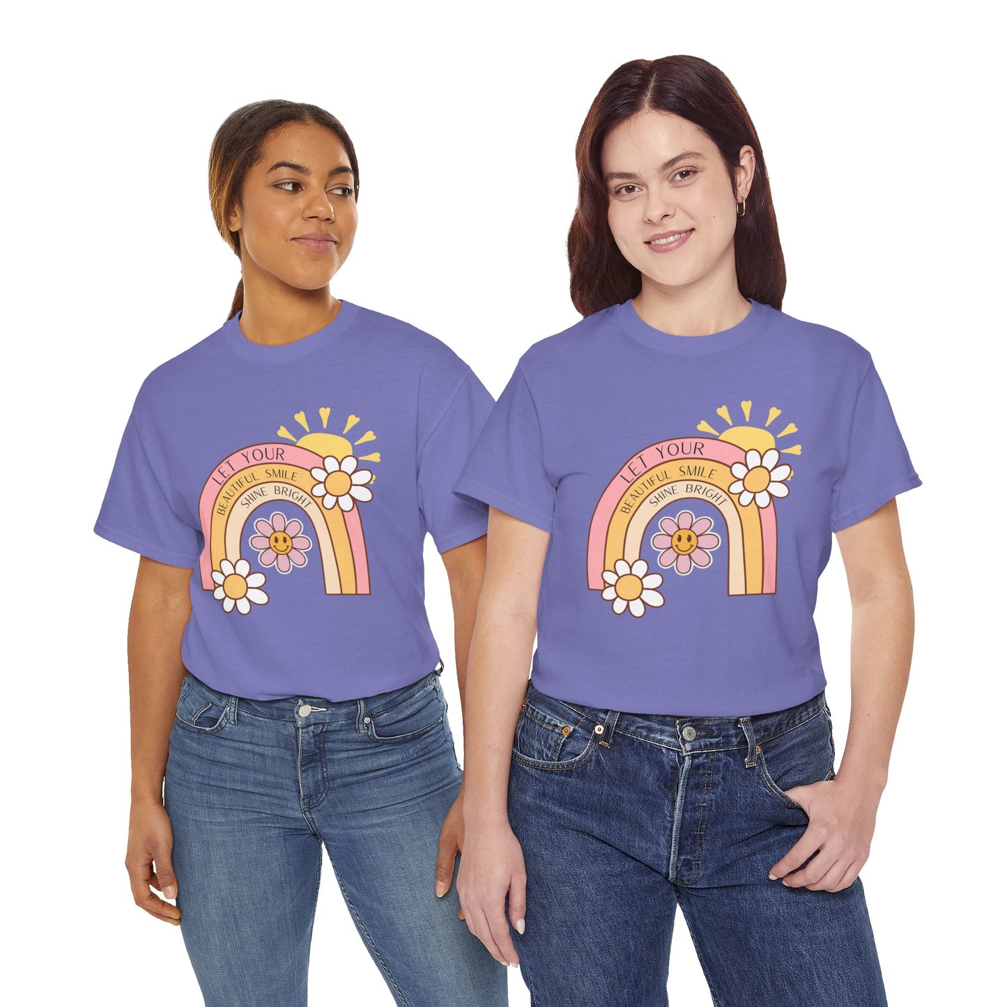 Rainbow Flower Unisex Tee - Let Your Beautiful Smile Shine Bright Design