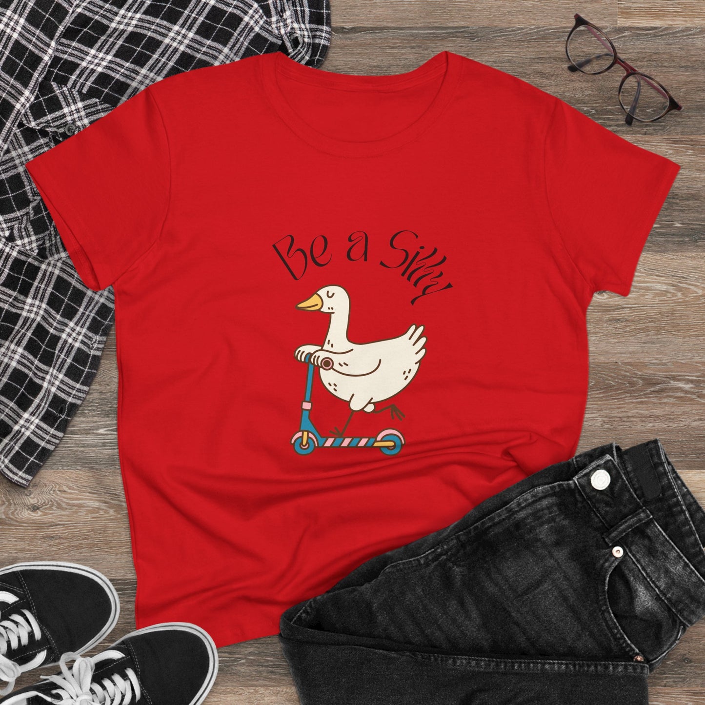 Be a Silly Goose Women's Midweight Cotton Tee shirt
