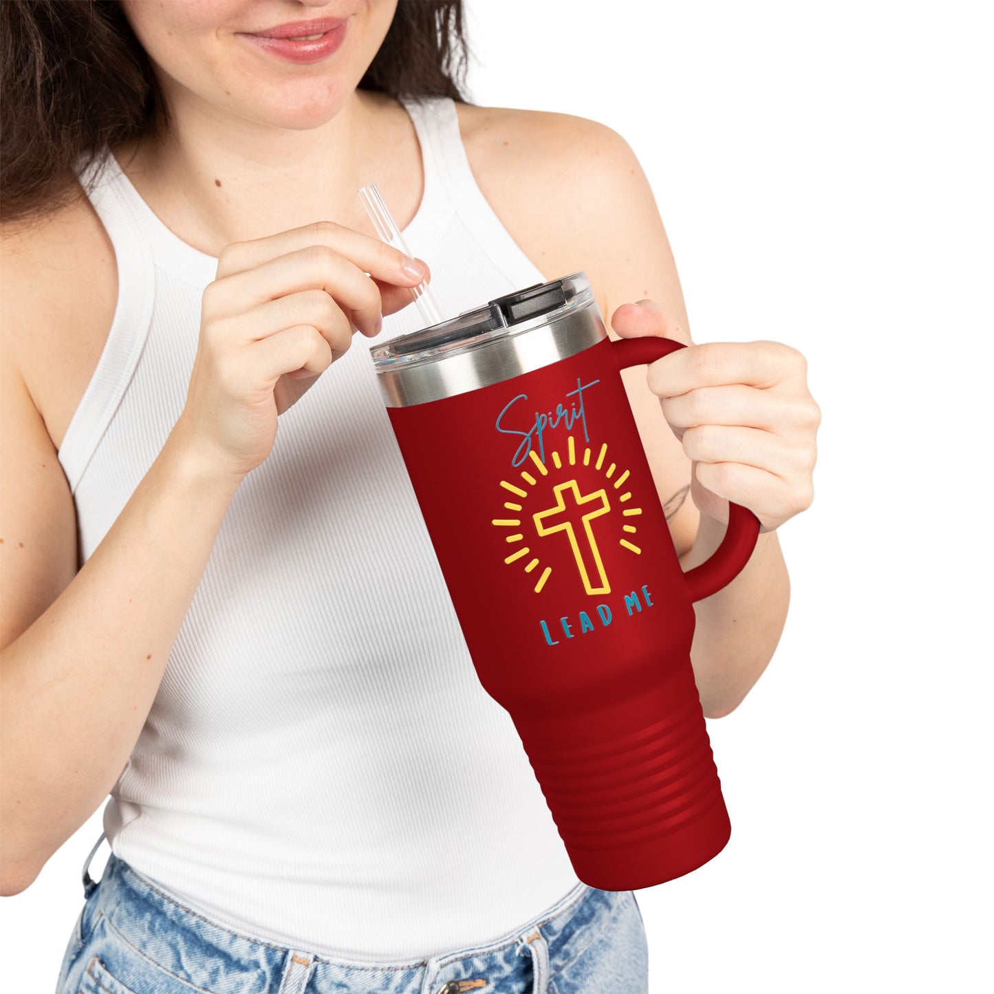 Spirit Lead me, Inspirational Insulated Travel Mug