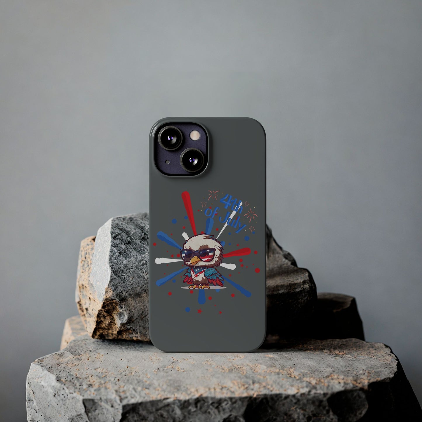 Patriotic Slim Phone Cases with Vector Owl Design | Fourth of July Phone Cover, USA Pride Phone Case, Holiday Gift, Trendy Phone Accessory