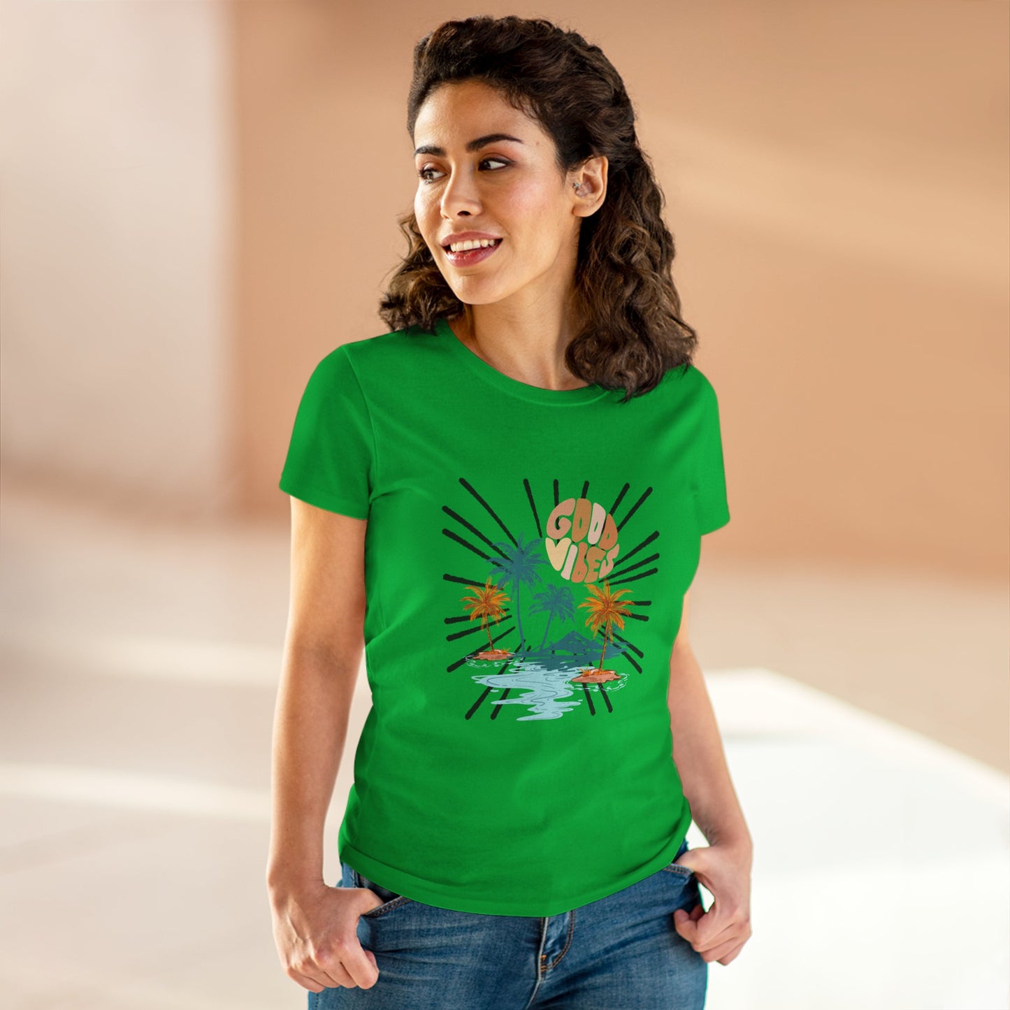 Gold Vibes Women's Cotton Tee - Casual Summer T-Shirt