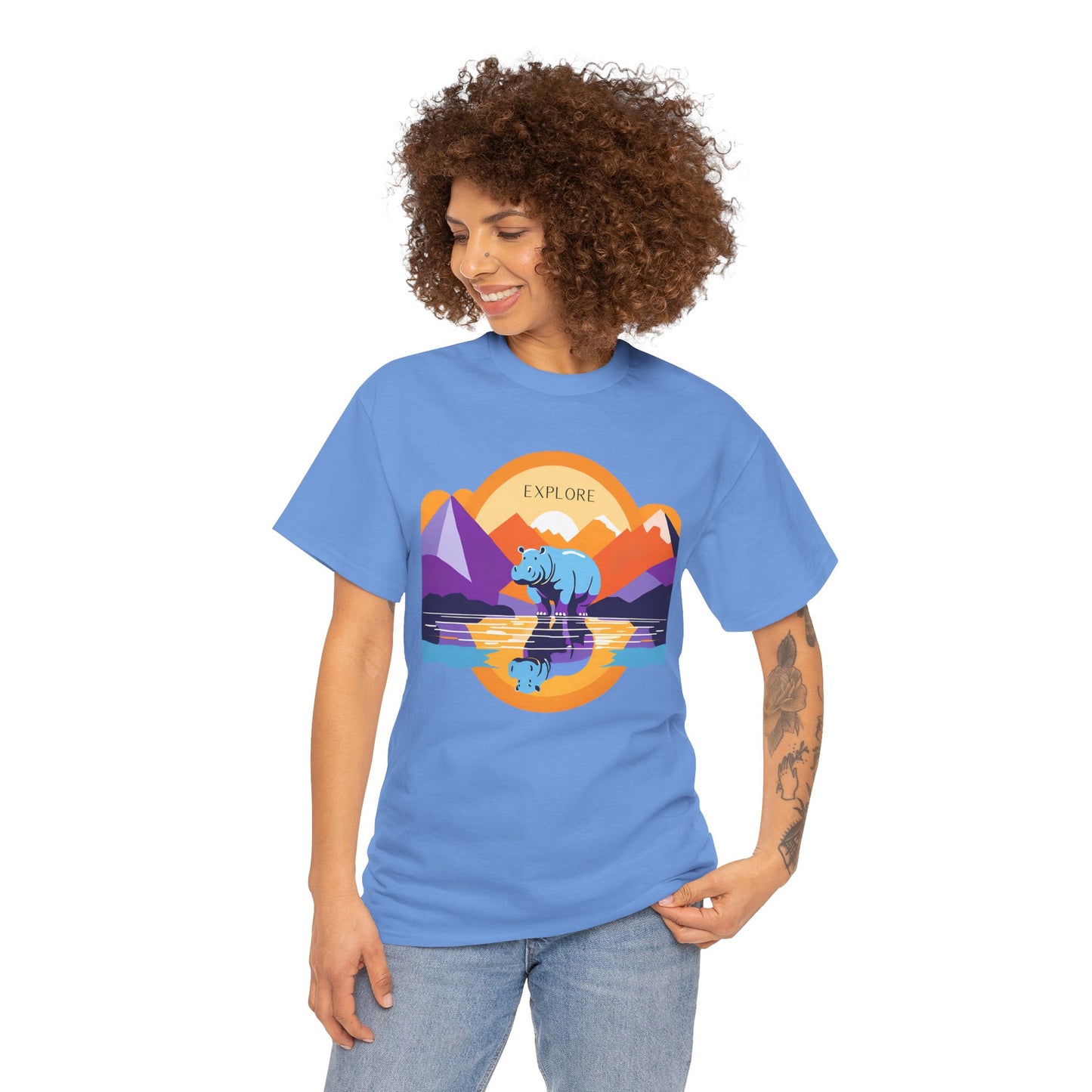 Exploring Hippo T-Shirt - Unisex Heavy Cotton Tee