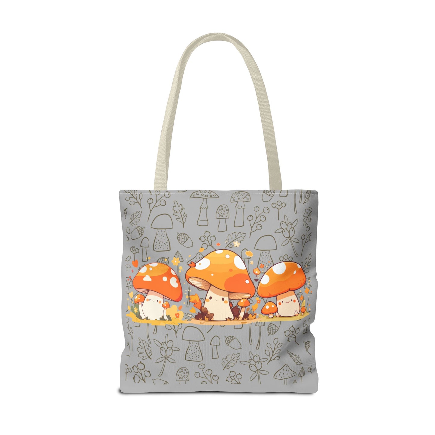 Cute Mushroom Tote Bag - Whimsical Nature Print for Eco-Friendly Style