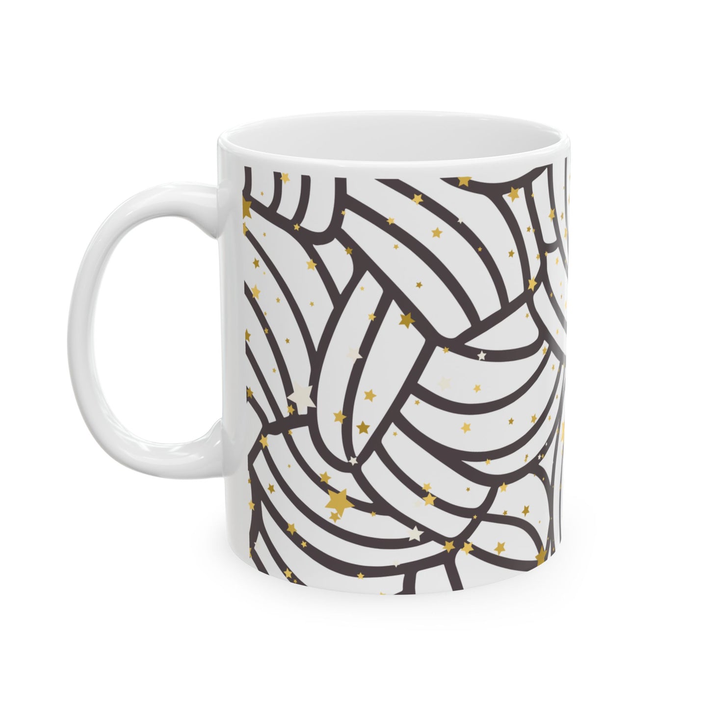 Ceramic Mug - Swirling Knot Design, Cozy Mug