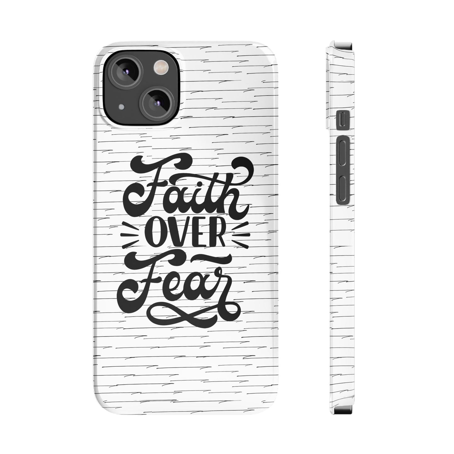 Inspirational Faith Over Fear Phone Case | Slim Case for iPhone & Samsung | Motivational Gift | Modern Design