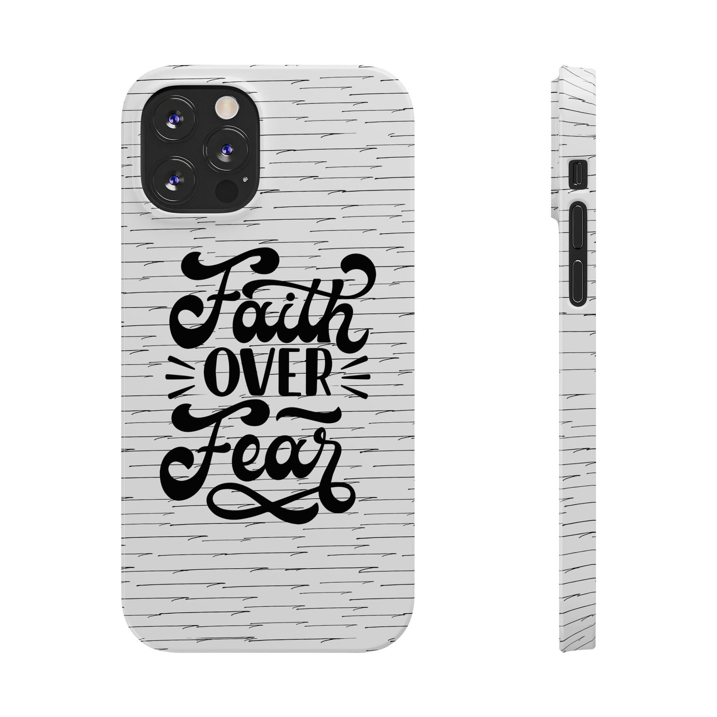 Inspirational Faith Over Fear Phone Case | Slim Case for iPhone & Samsung | Motivational Gift | Modern Design
