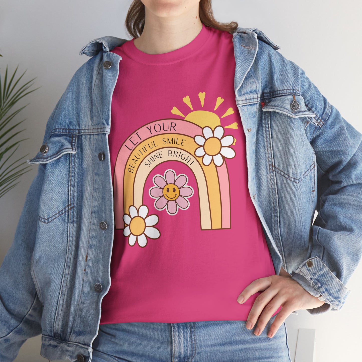 Rainbow Flower Unisex Tee - Let Your Beautiful Smile Shine Bright Design