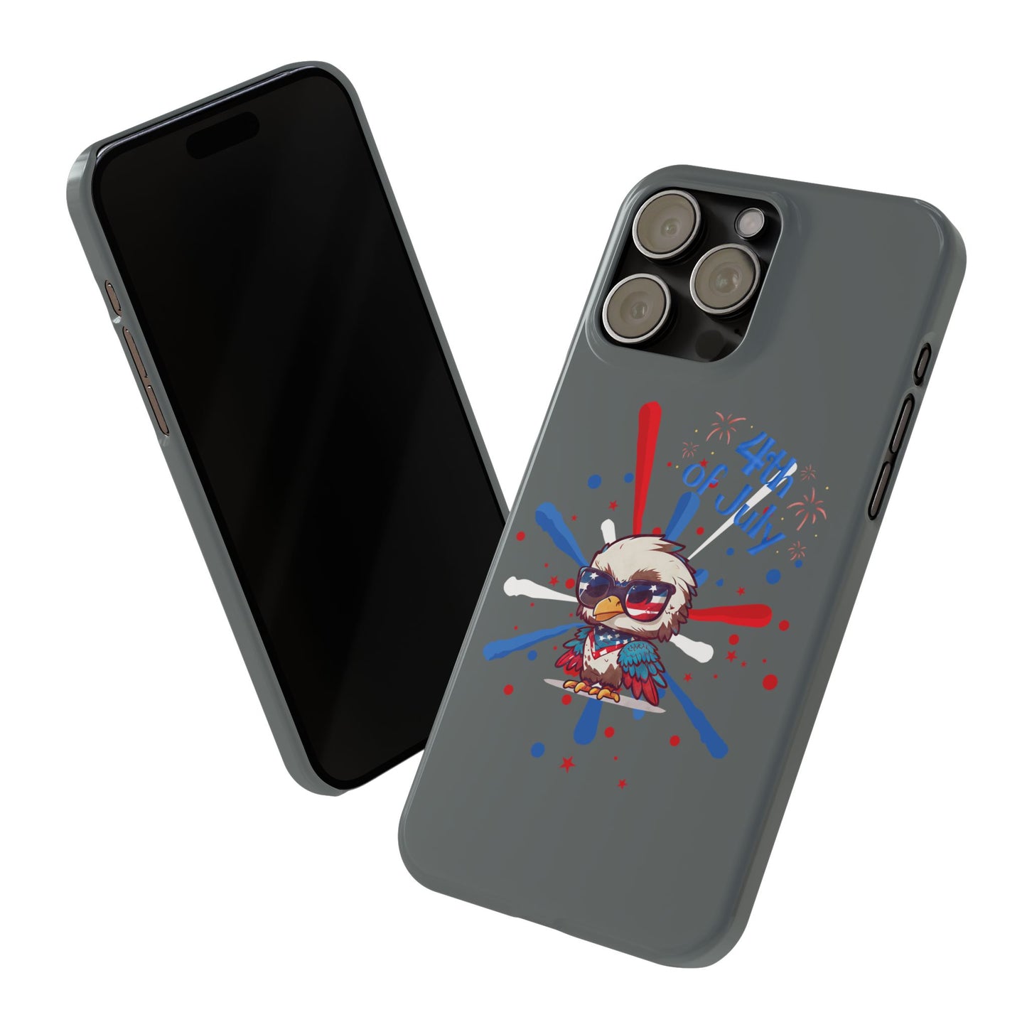 Patriotic Slim Phone Cases with Vector Owl Design | Fourth of July Phone Cover, USA Pride Phone Case, Holiday Gift, Trendy Phone Accessory