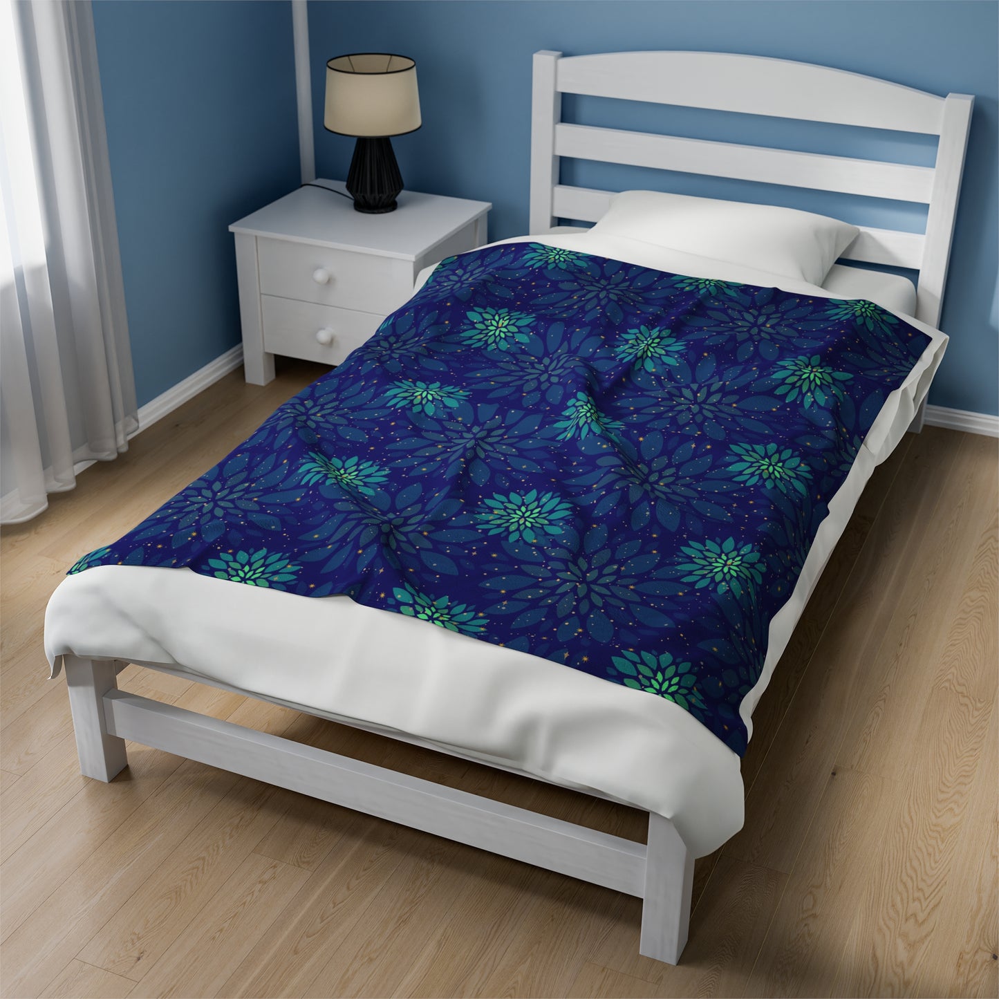 Plush Blanket - Floral Sparkle Design