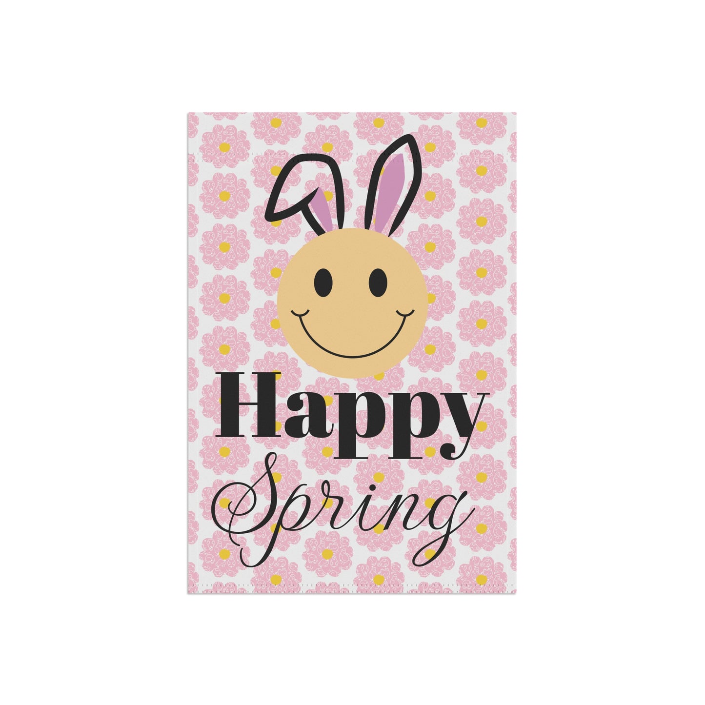 Spring Garden Banner - Happy Spring with Smiley Bunny Design