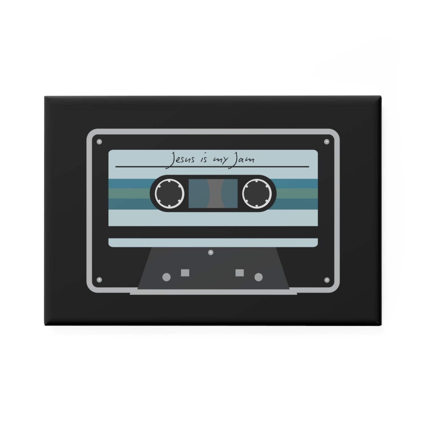Button Magnet - Retro Cassette 'Jesus is my Jam' Decorative Fridge Magnet
