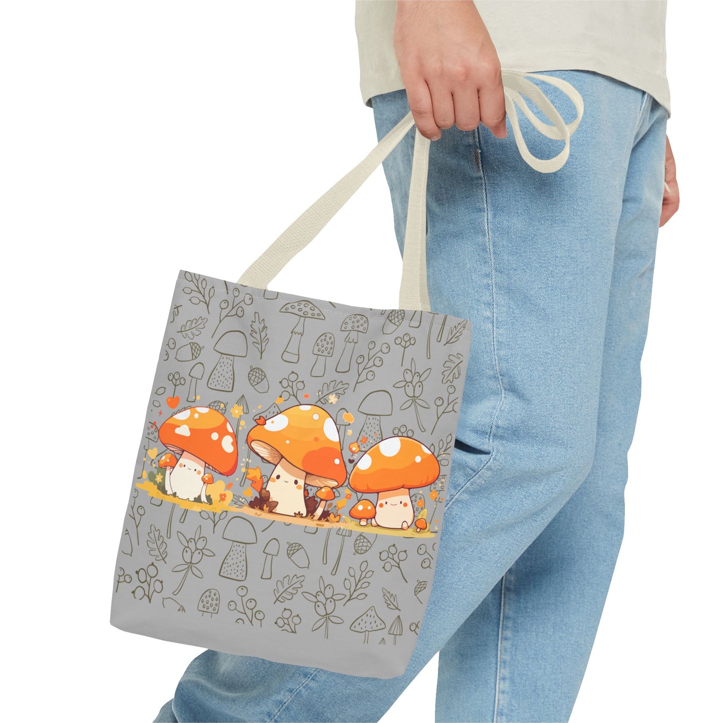 Cute Mushroom Tote Bag - Whimsical Nature Print for Eco-Friendly Style