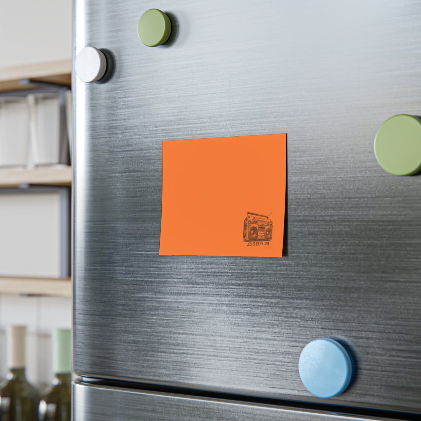 Post-it Notes — Orange Boombox Design “Jesus Is My Jam”