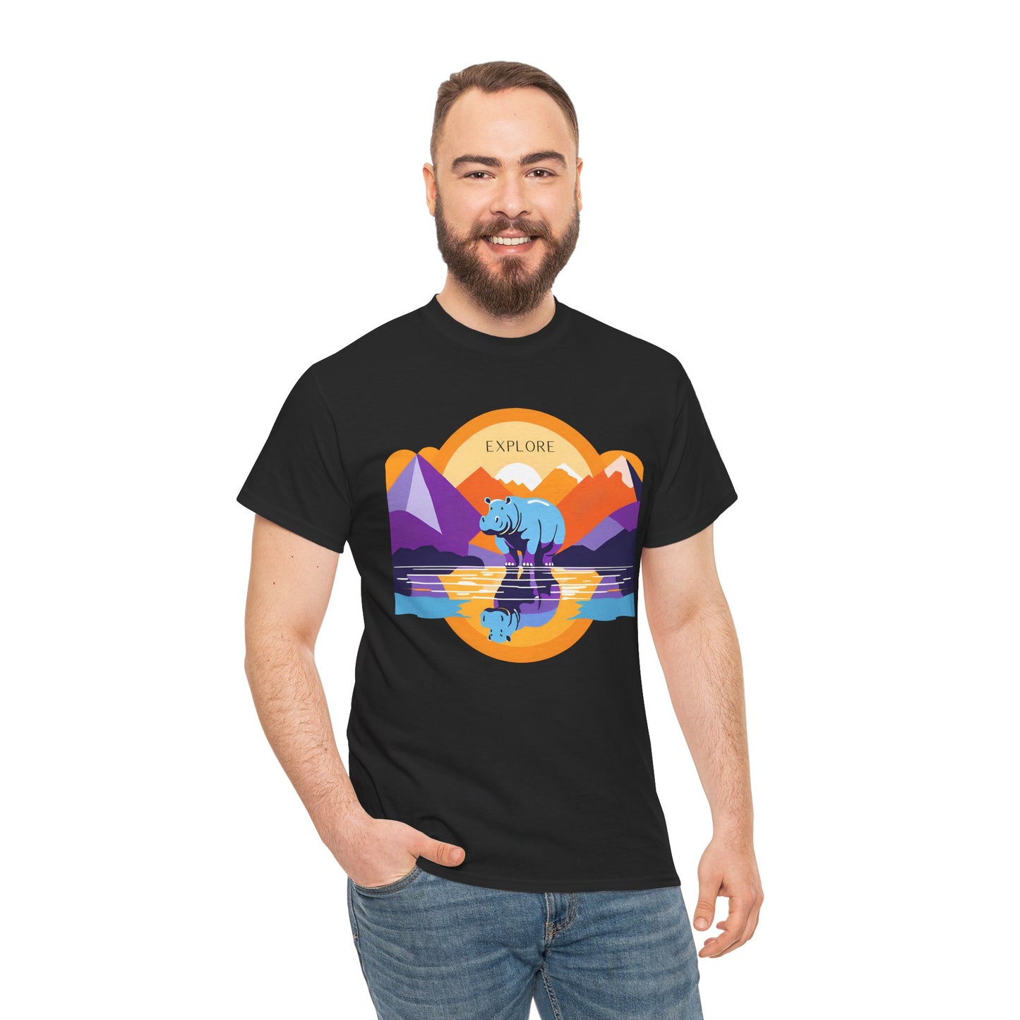 Exploring Hippo T-Shirt - Unisex Heavy Cotton Tee