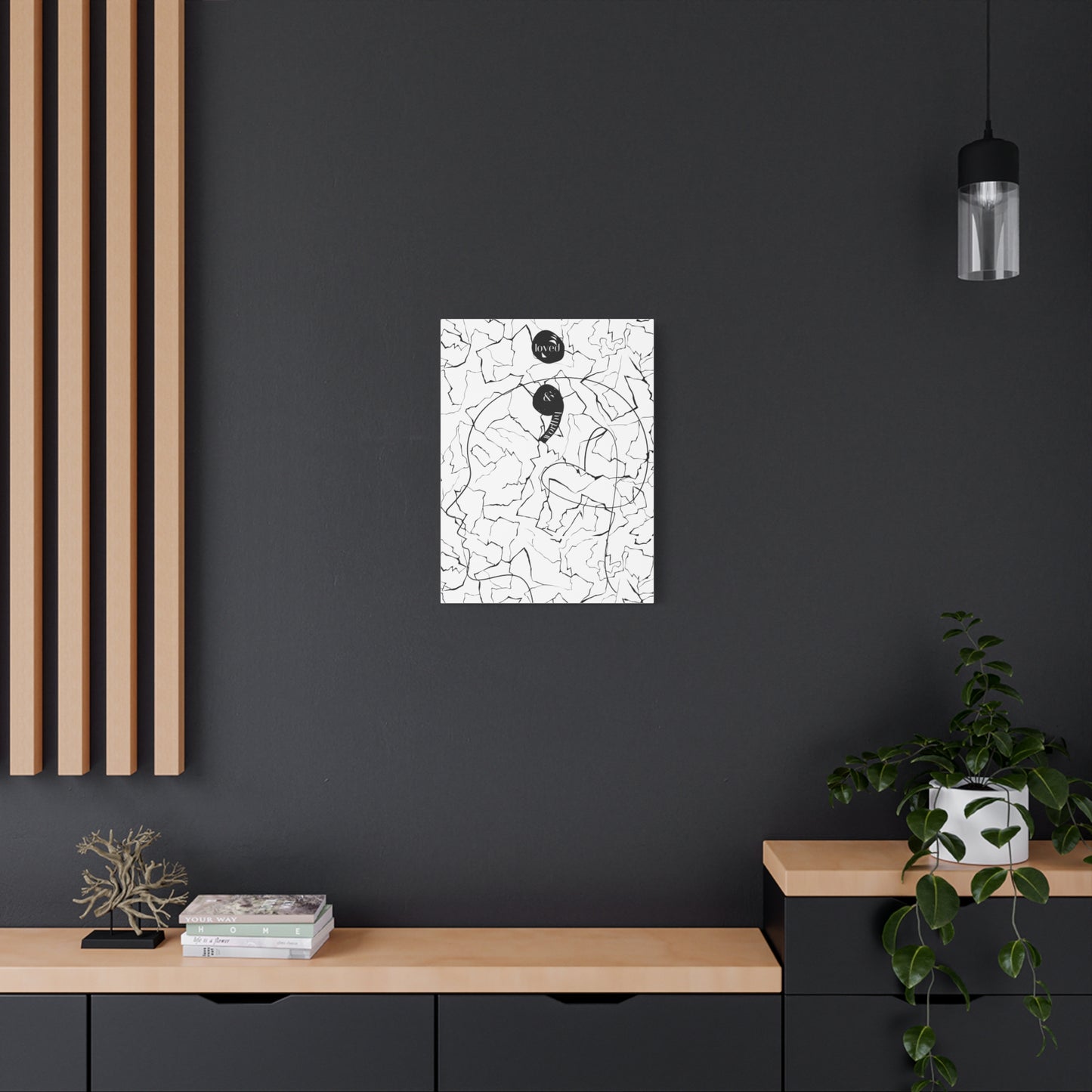 Minimalist Black & White Canvas Art - Stretched 1.25"